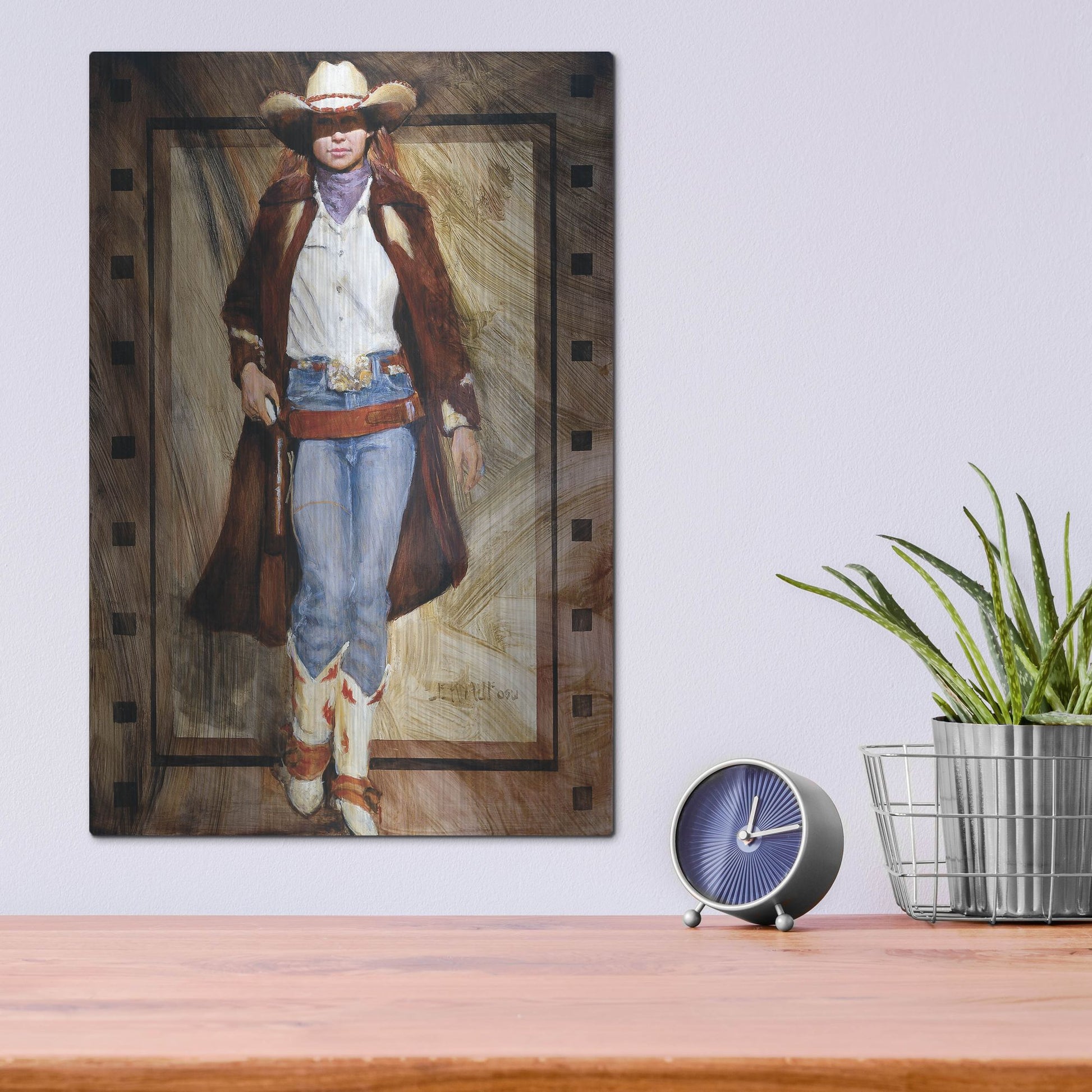 Luxe Metal Art 'Buckled Up' by J. E. Knauf, Metal Wall Art,12x16