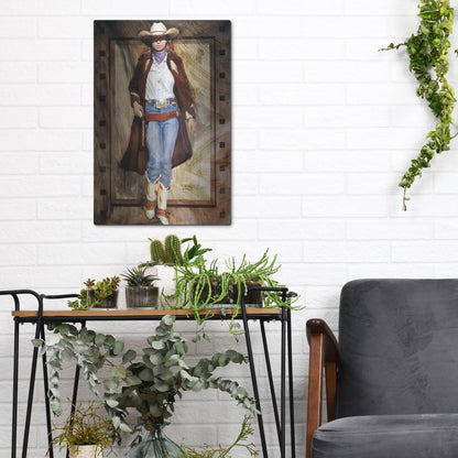 Luxe Metal Art 'Buckled Up' by J. E. Knauf, Metal Wall Art,12x16