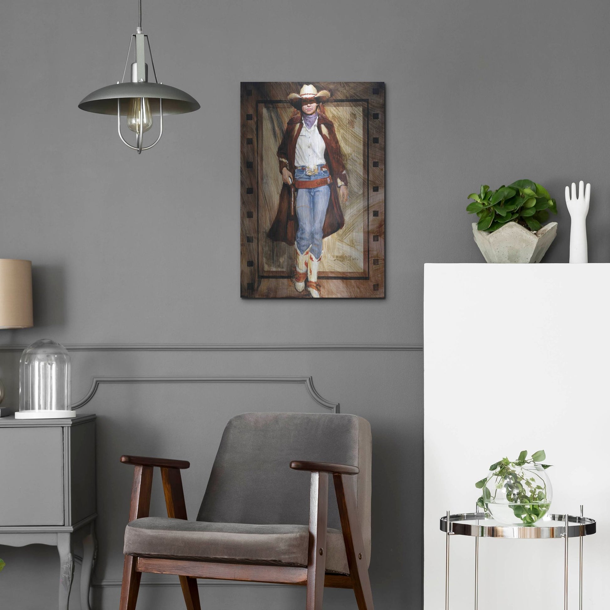 Luxe Metal Art 'Buckled Up' by J. E. Knauf, Metal Wall Art,16x24