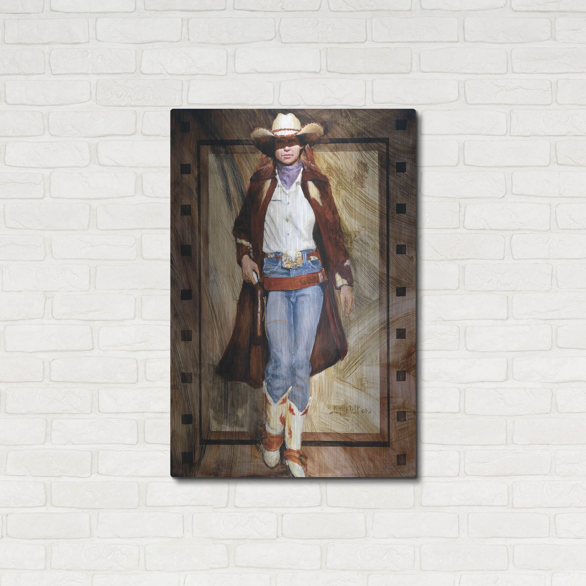 Luxe Metal Art 'Buckled Up' by J. E. Knauf, Metal Wall Art,24x36