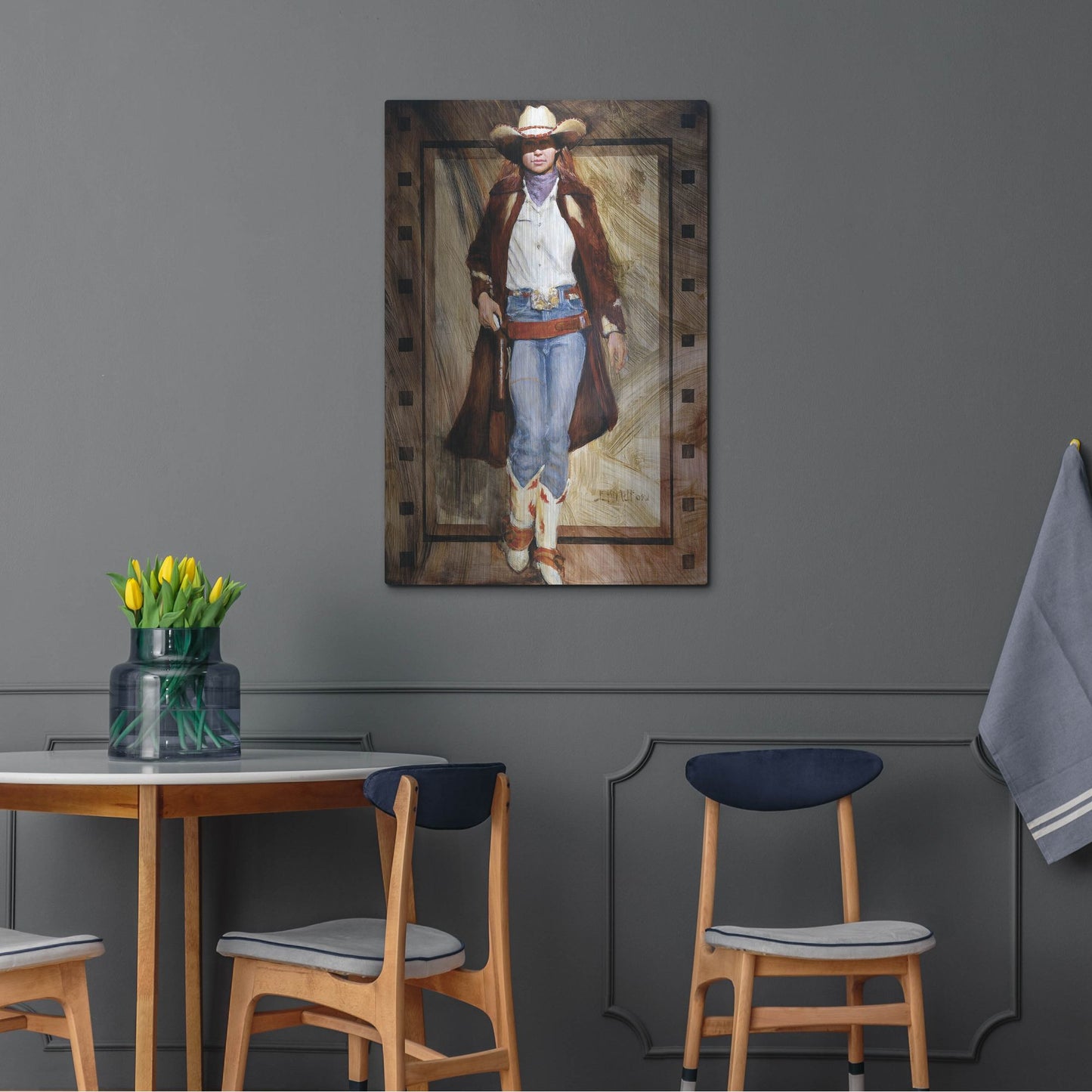 Luxe Metal Art 'Buckled Up' by J. E. Knauf, Metal Wall Art,24x36