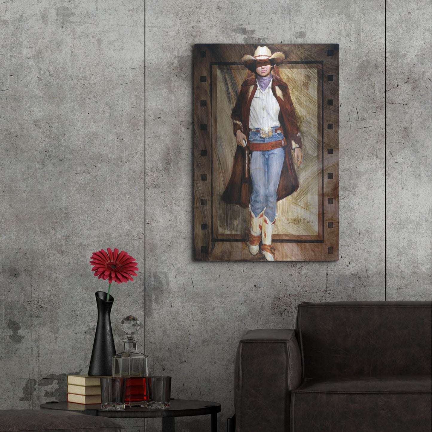 Luxe Metal Art 'Buckled Up' by J. E. Knauf, Metal Wall Art,24x36