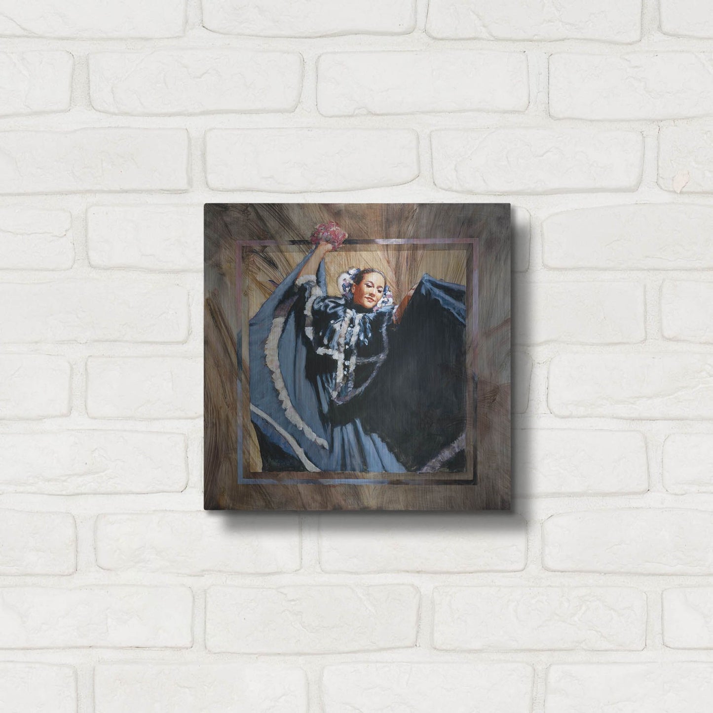 Luxe Metal Art 'Cinco De Mayo' by J. E. Knauf, Metal Wall Art,12x12