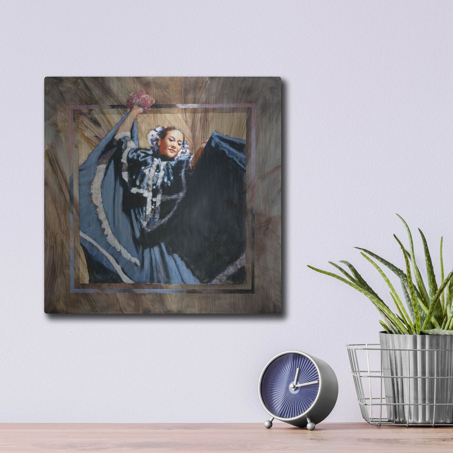 Luxe Metal Art 'Cinco De Mayo' by J. E. Knauf, Metal Wall Art,12x12