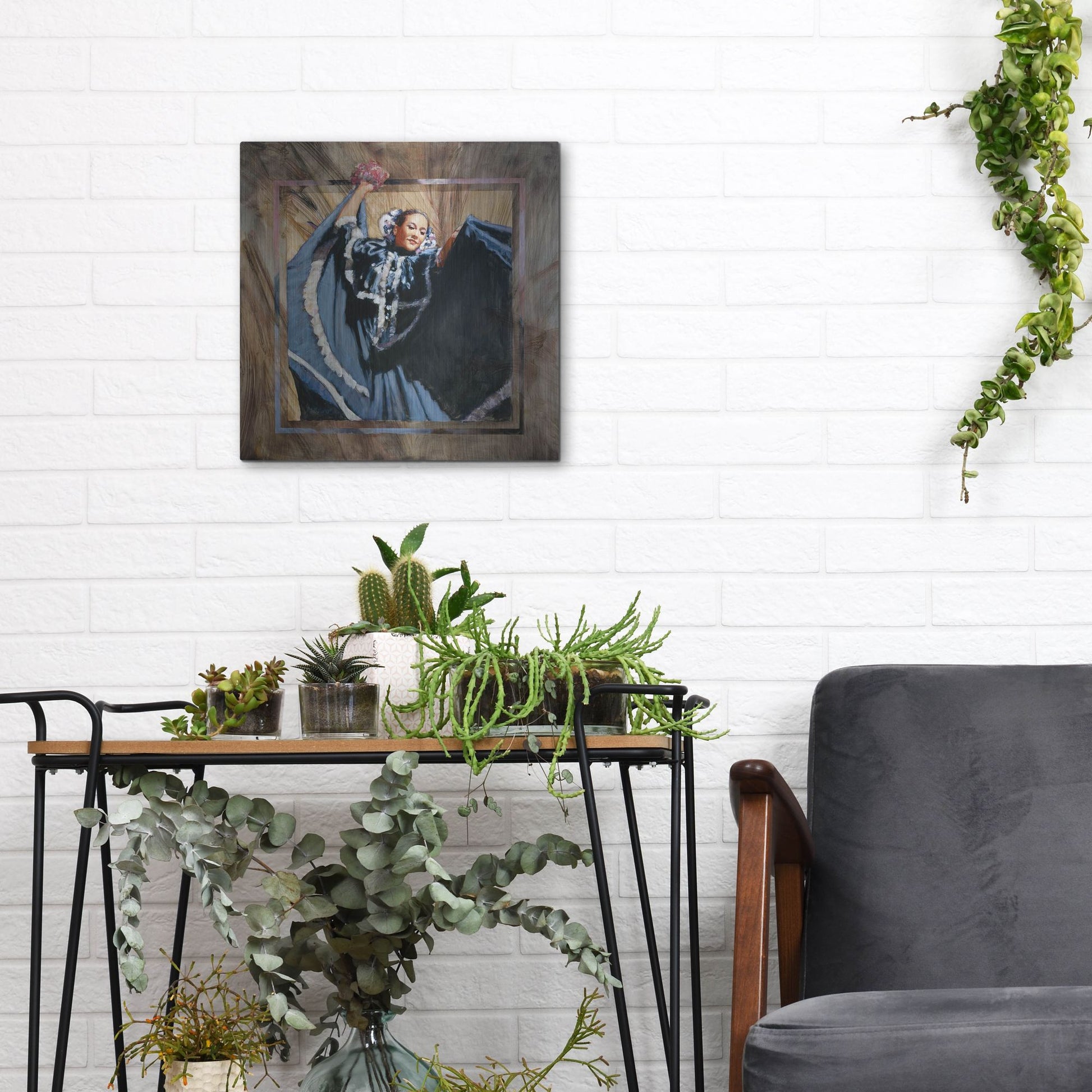 Luxe Metal Art 'Cinco De Mayo' by J. E. Knauf, Metal Wall Art,12x12