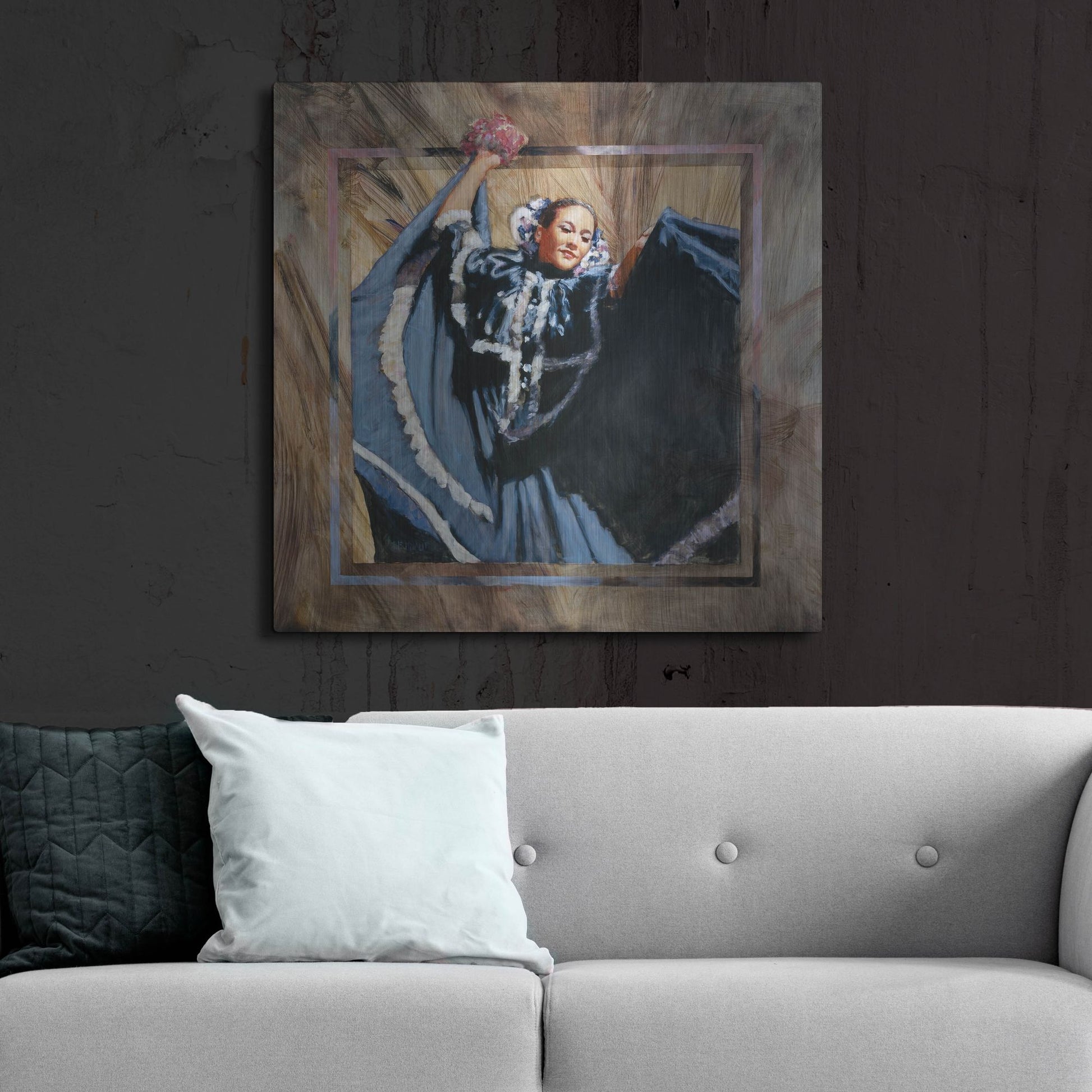 Luxe Metal Art 'Cinco De Mayo' by J. E. Knauf, Metal Wall Art,36x36