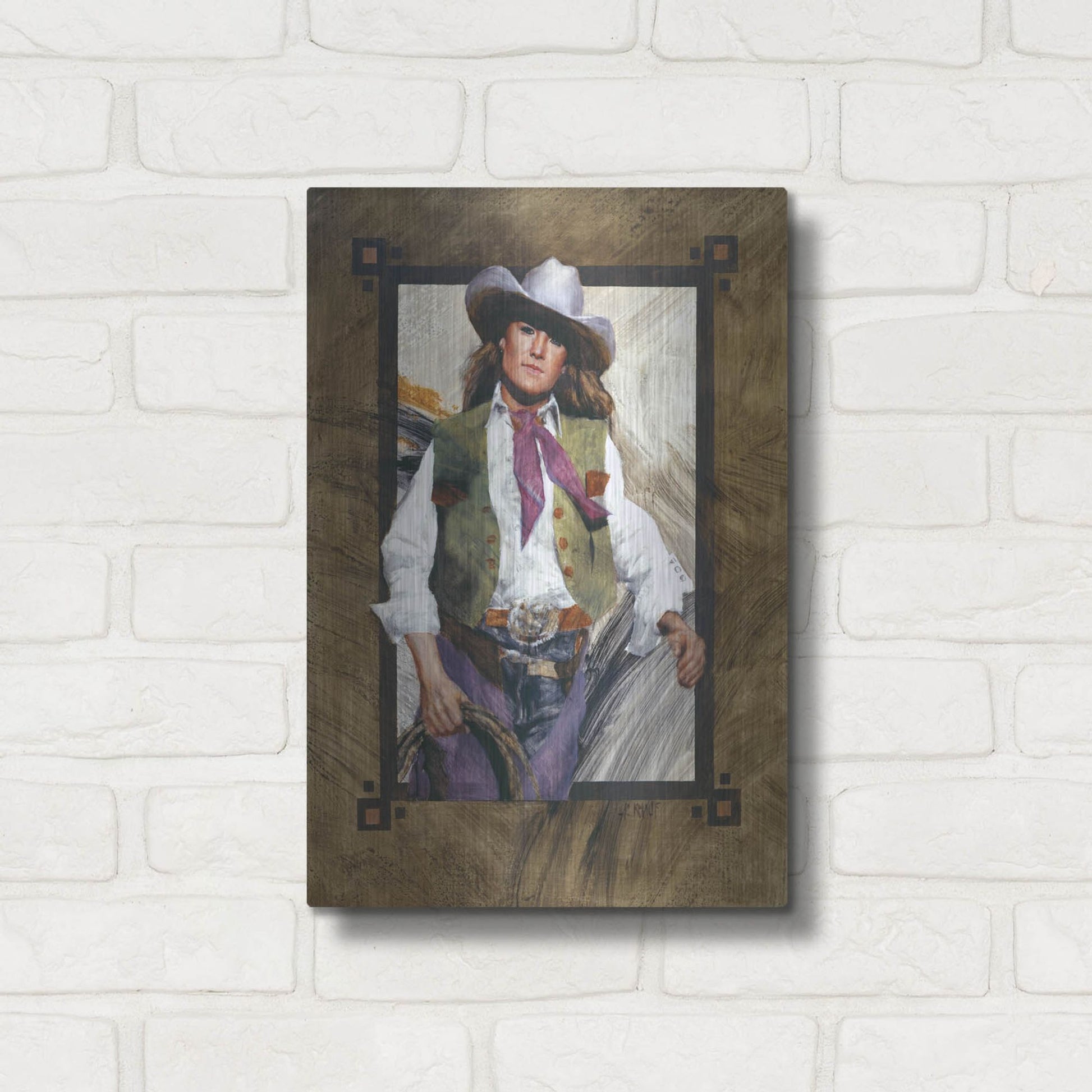 Luxe Metal Art 'Come On Over' by J. E. Knauf, Metal Wall Art,12x16