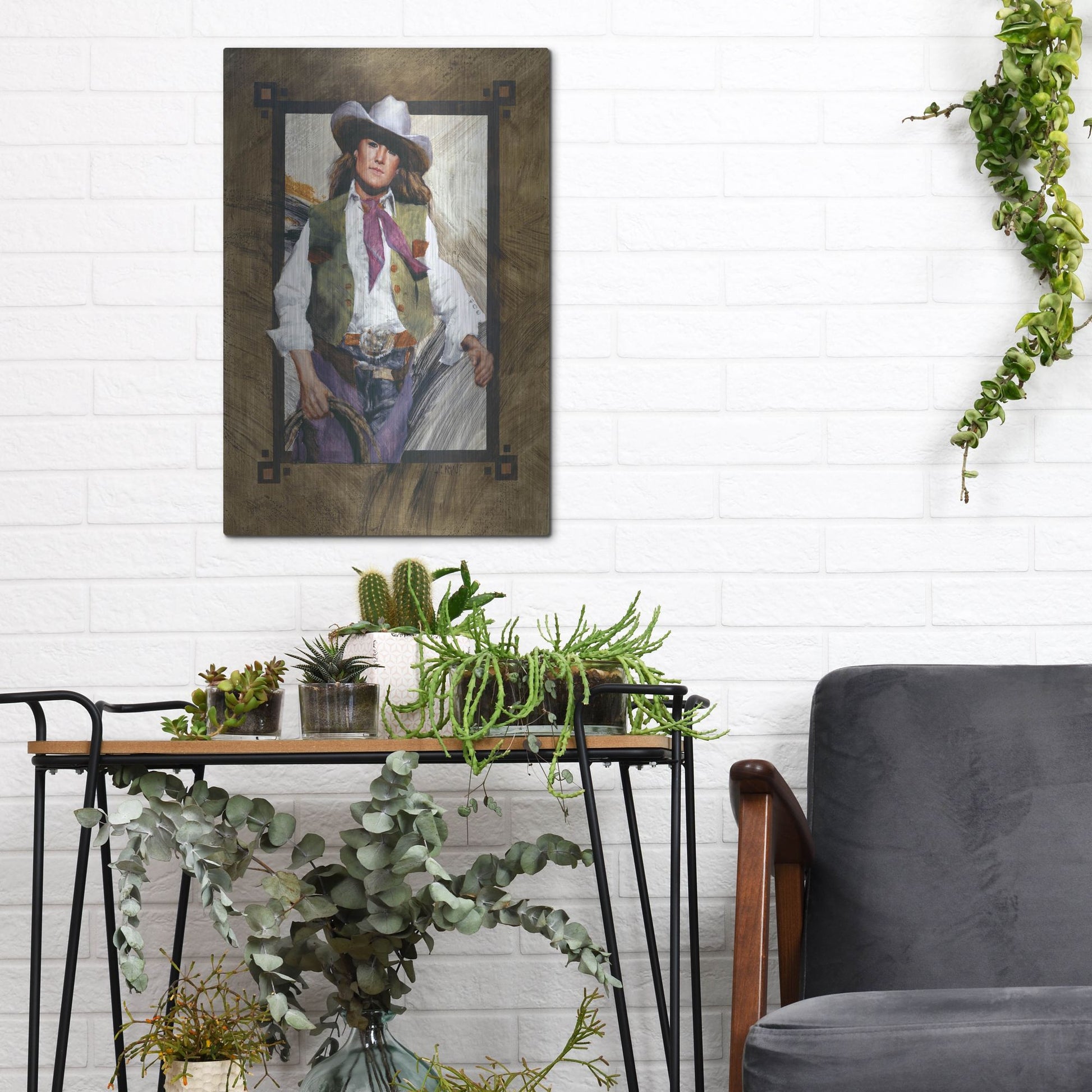 Luxe Metal Art 'Come On Over' by J. E. Knauf, Metal Wall Art,12x16