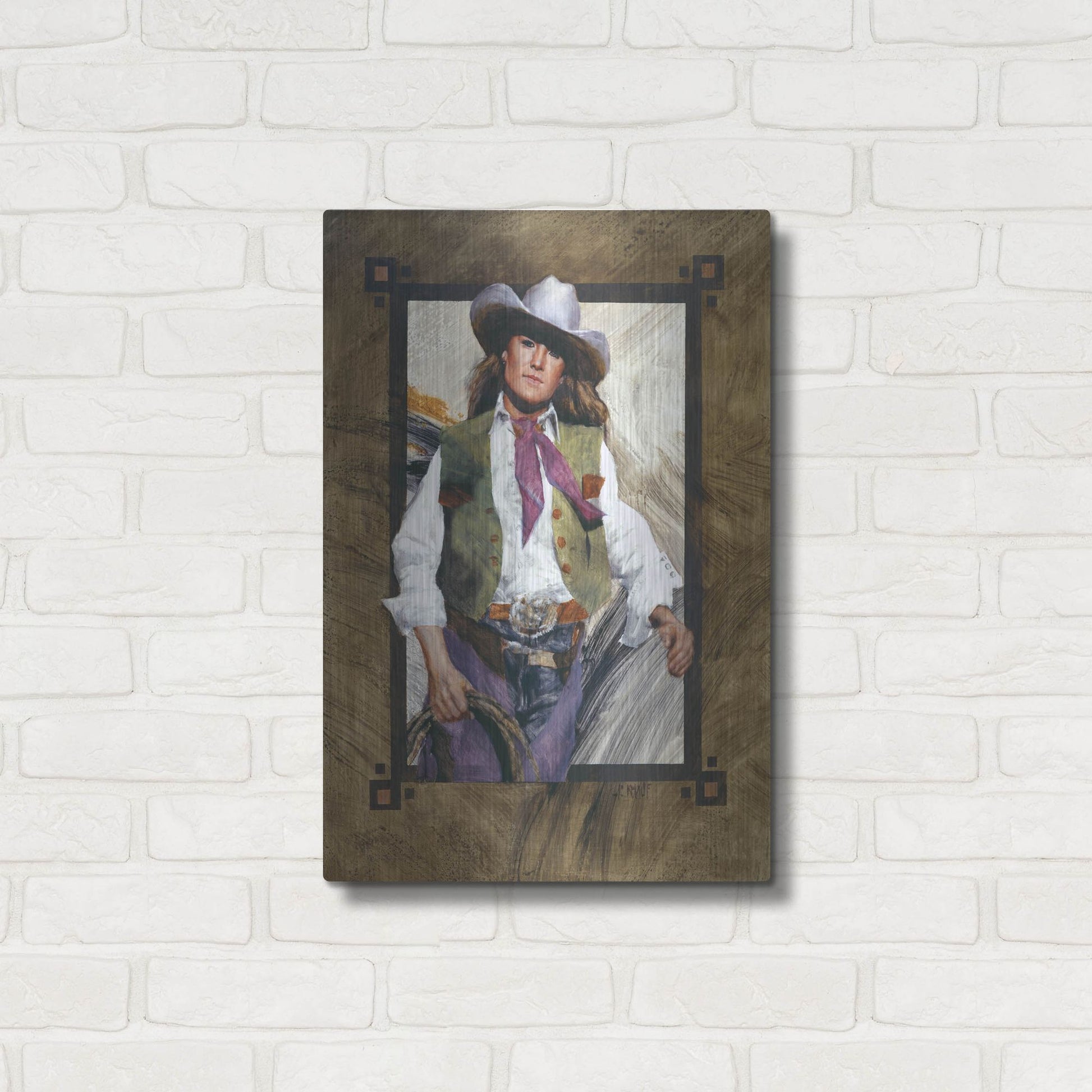 Luxe Metal Art 'Come On Over' by J. E. Knauf, Metal Wall Art,16x24