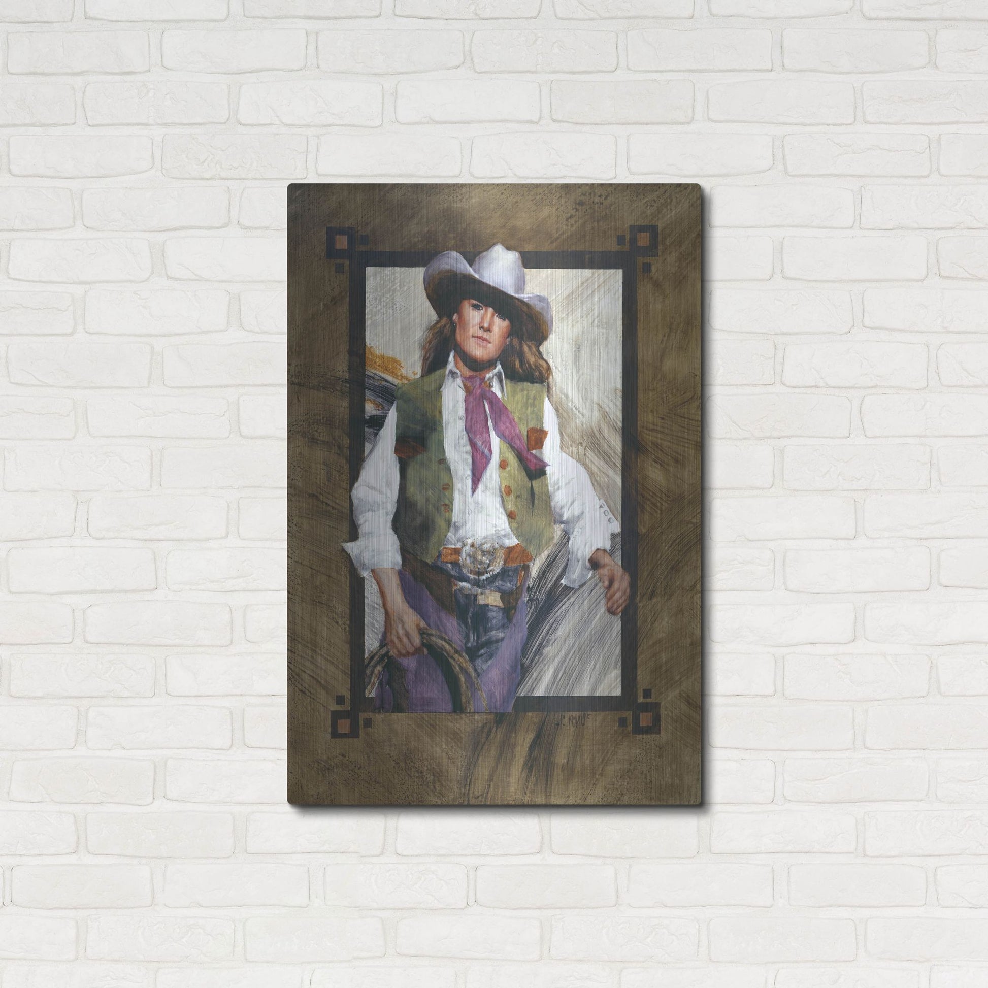 Luxe Metal Art 'Come On Over' by J. E. Knauf, Metal Wall Art,24x36