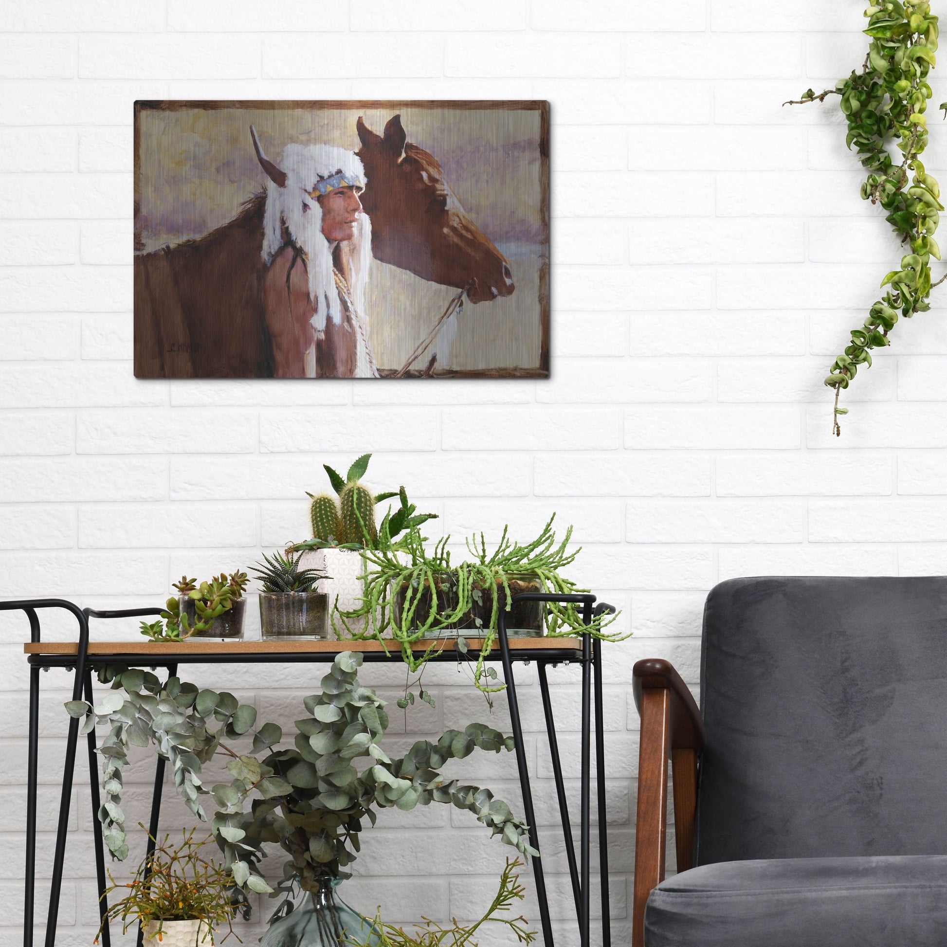 Luxe Metal Art 'Coming Home' by J. E. Knauf, Metal Wall Art,16x12