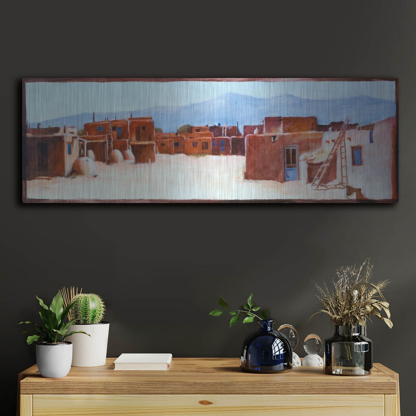 Luxe Metal Art 'Divided Light' by J. E. Knauf, Metal Wall Art,36x12