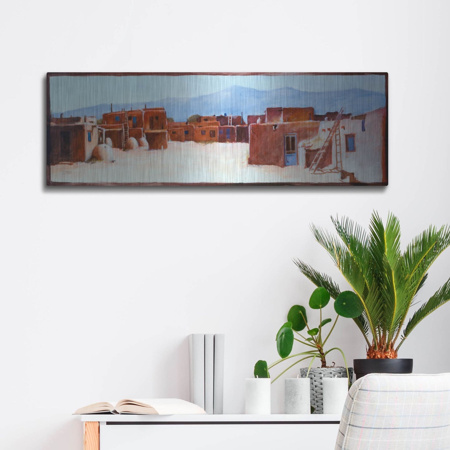 Luxe Metal Art 'Divided Light' by J. E. Knauf, Metal Wall Art,36x12