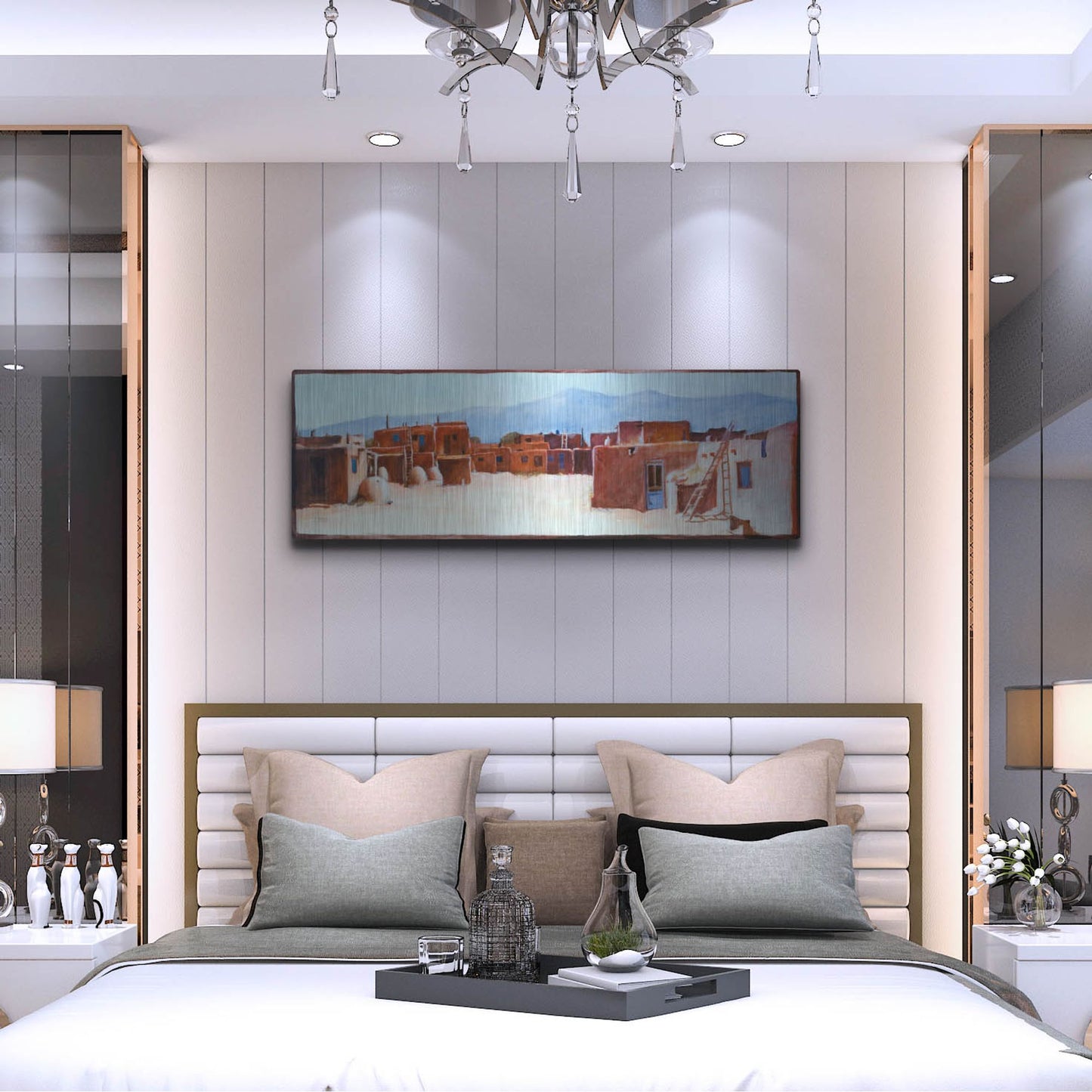 Luxe Metal Art 'Divided Light' by J. E. Knauf, Metal Wall Art,48x16