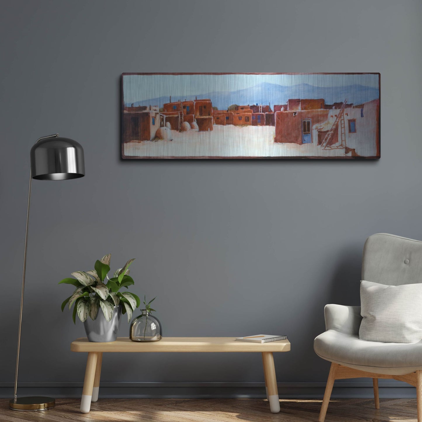 Luxe Metal Art 'Divided Light' by J. E. Knauf, Metal Wall Art,48x16