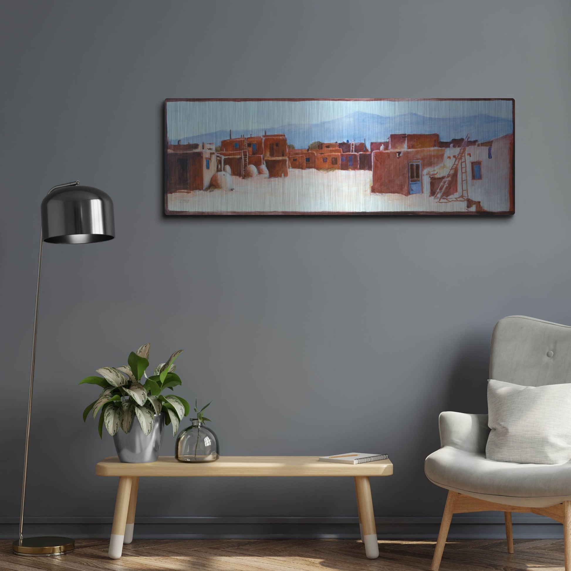 Luxe Metal Art 'Divided Light' by J. E. Knauf, Metal Wall Art,48x16