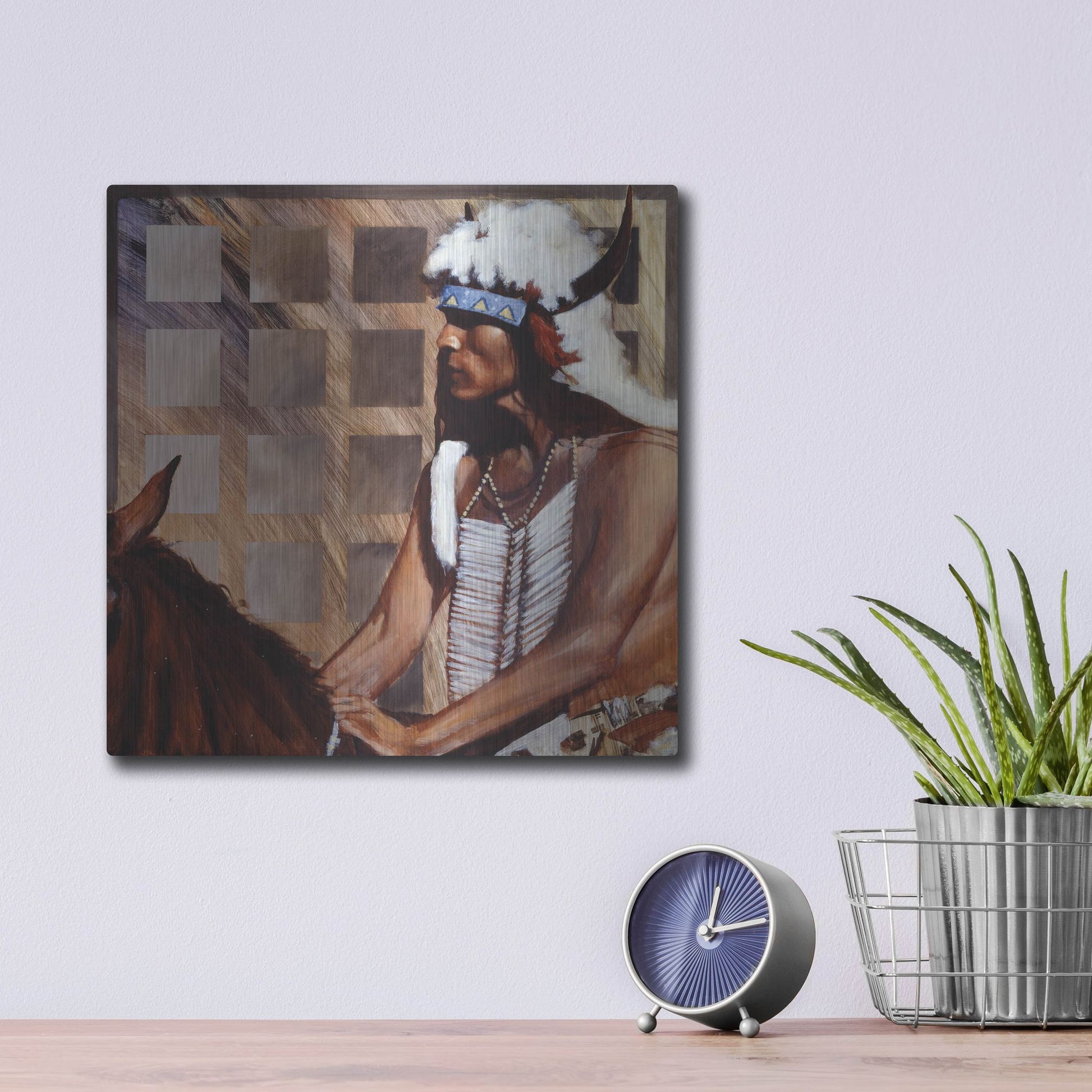 Luxe Metal Art 'Hazard' by J. E. Knauf, Metal Wall Art,12x12