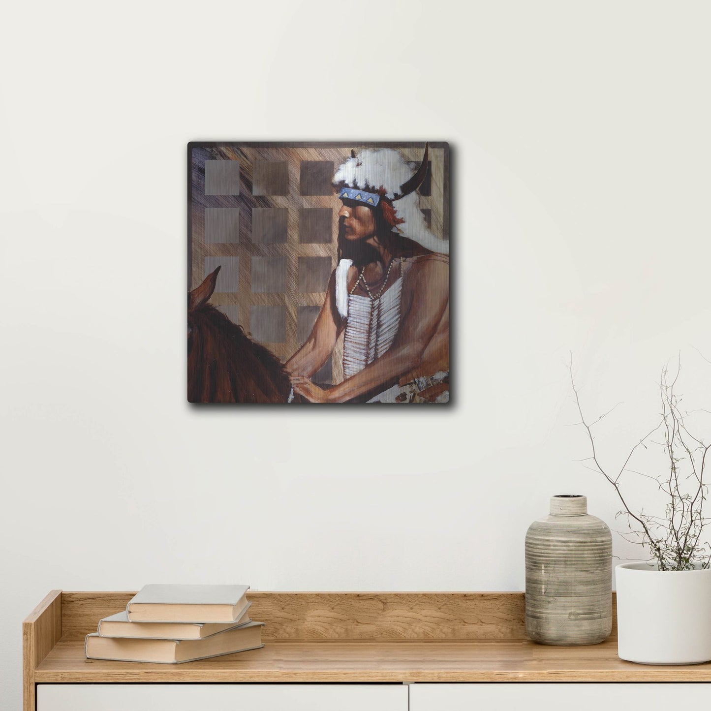 Luxe Metal Art 'Hazard' by J. E. Knauf, Metal Wall Art,12x12