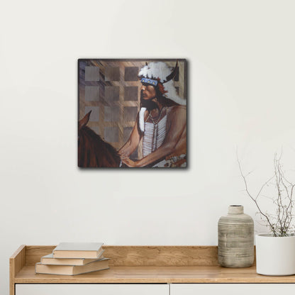 Luxe Metal Art 'Hazard' by J. E. Knauf, Metal Wall Art,12x12