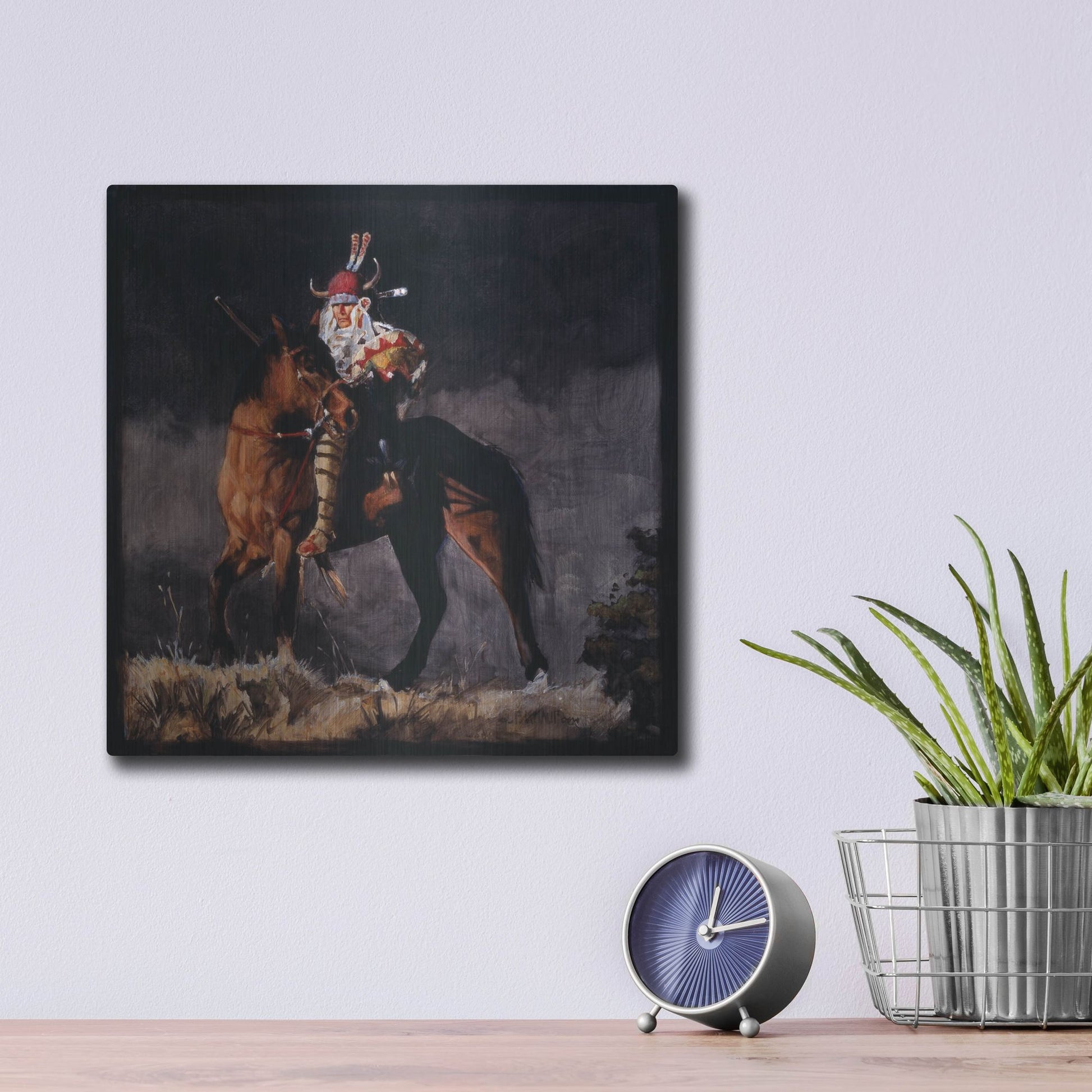 Luxe Metal Art 'Hill Top' by J. E. Knauf, Metal Wall Art,12x12