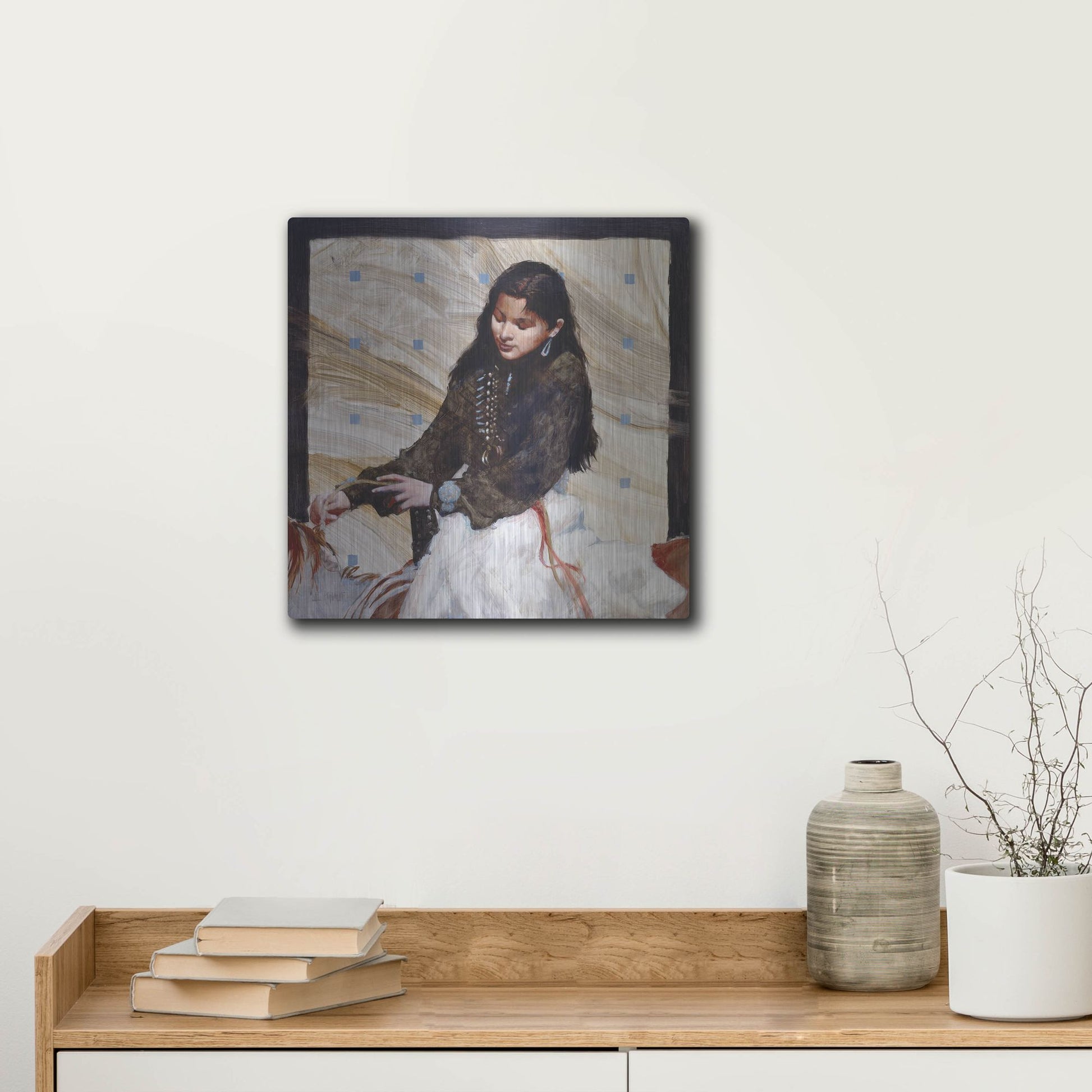 Luxe Metal Art 'On Family Land' by J. E. Knauf, Metal Wall Art,12x12