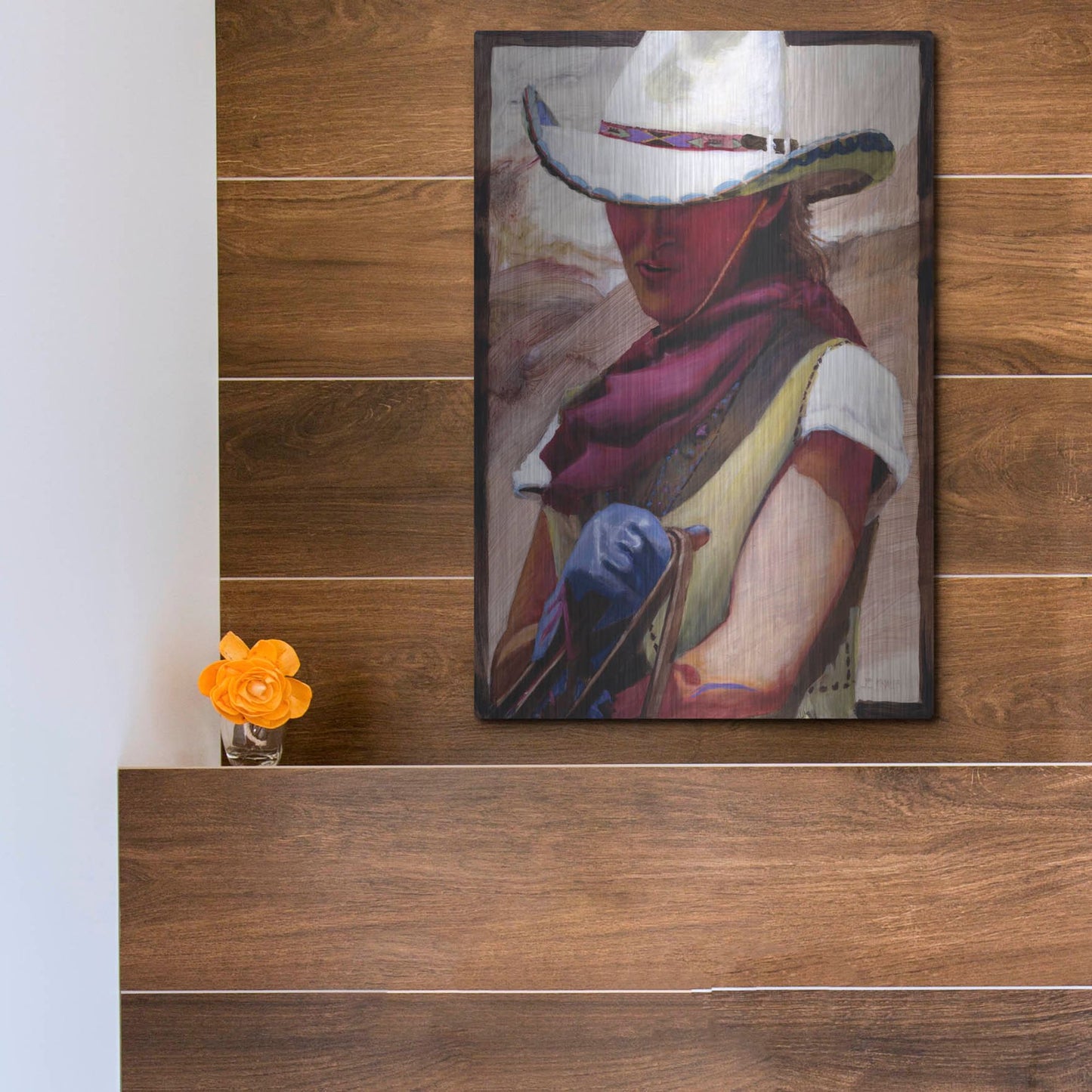 Luxe Metal Art 'The Blue Glove' by J. E. Knauf, Metal Wall Art,12x16