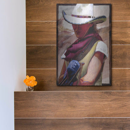 Luxe Metal Art 'The Blue Glove' by J. E. Knauf, Metal Wall Art,12x16