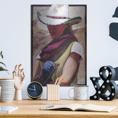 Luxe Metal Art 'The Blue Glove' by J. E. Knauf, Metal Wall Art,12x16