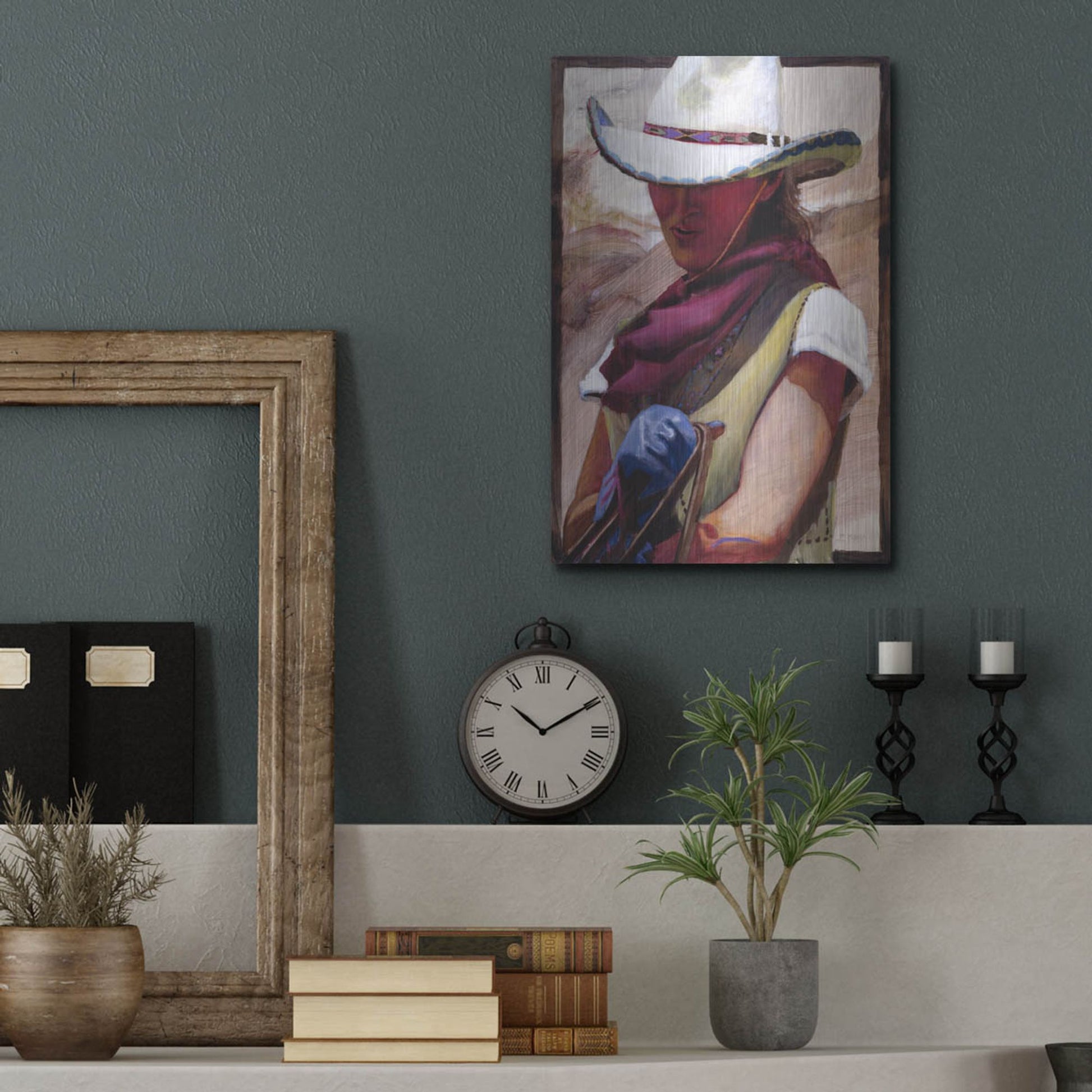 Luxe Metal Art 'The Blue Glove' by J. E. Knauf, Metal Wall Art,12x16