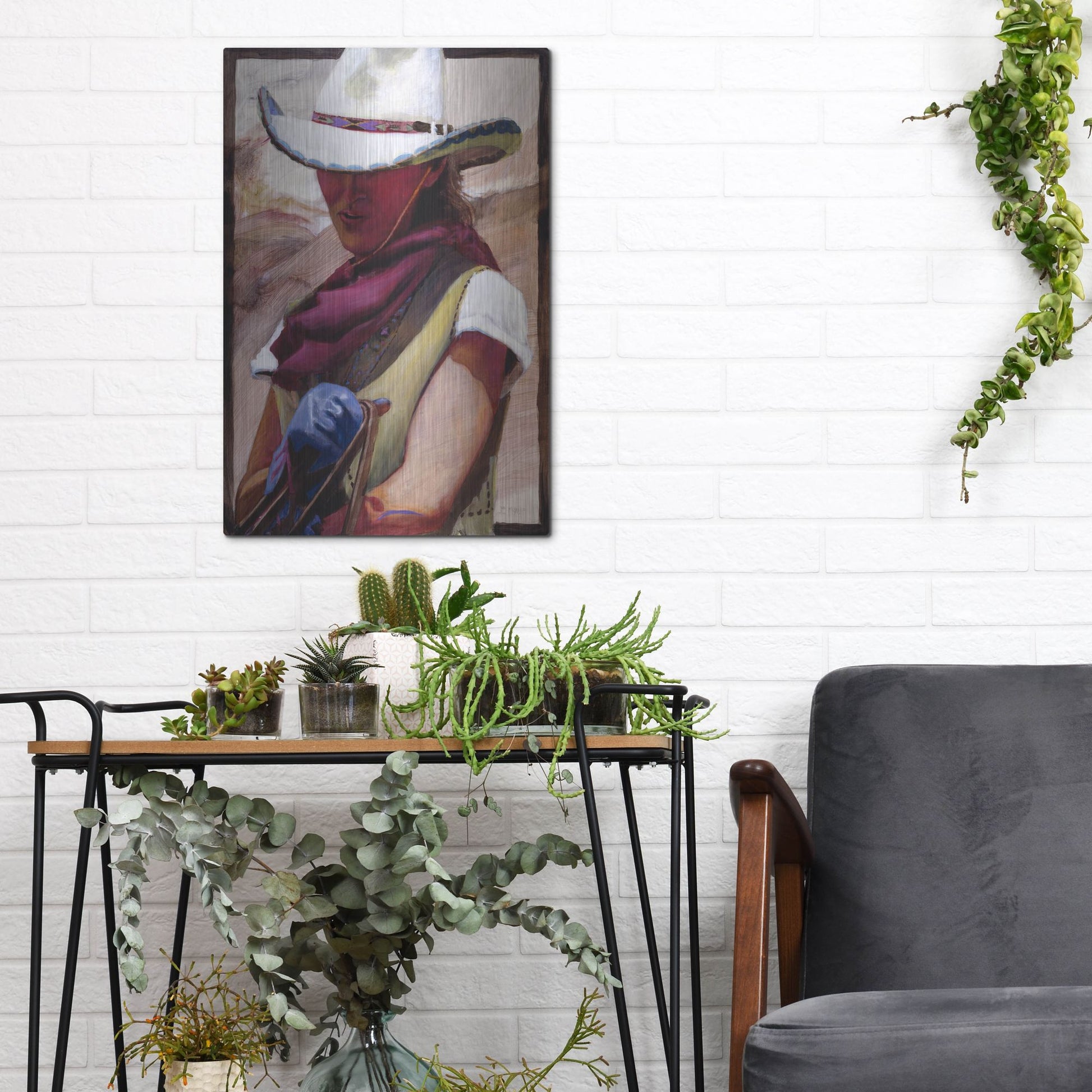 Luxe Metal Art 'The Blue Glove' by J. E. Knauf, Metal Wall Art,12x16