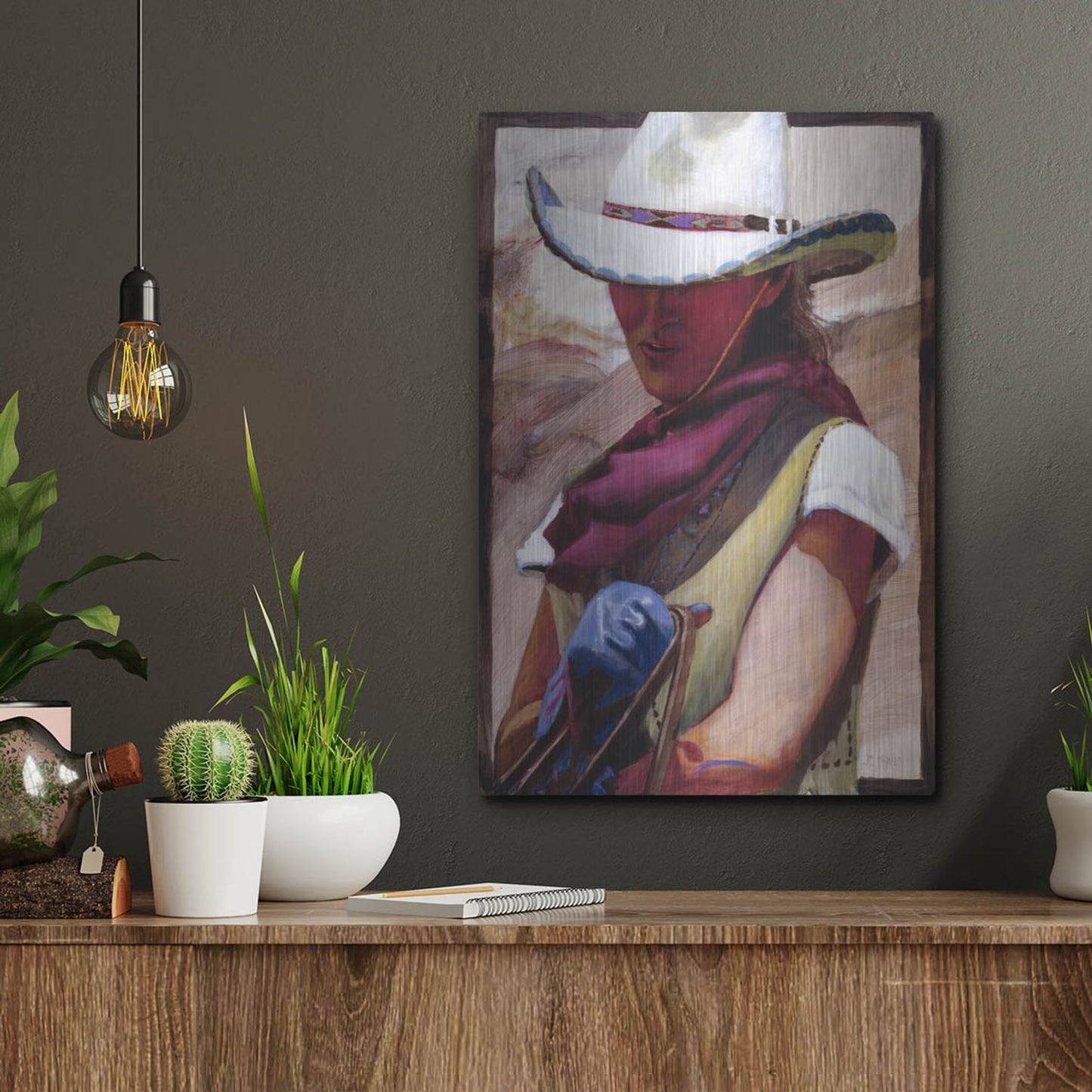 Luxe Metal Art 'The Blue Glove' by J. E. Knauf, Metal Wall Art,12x16