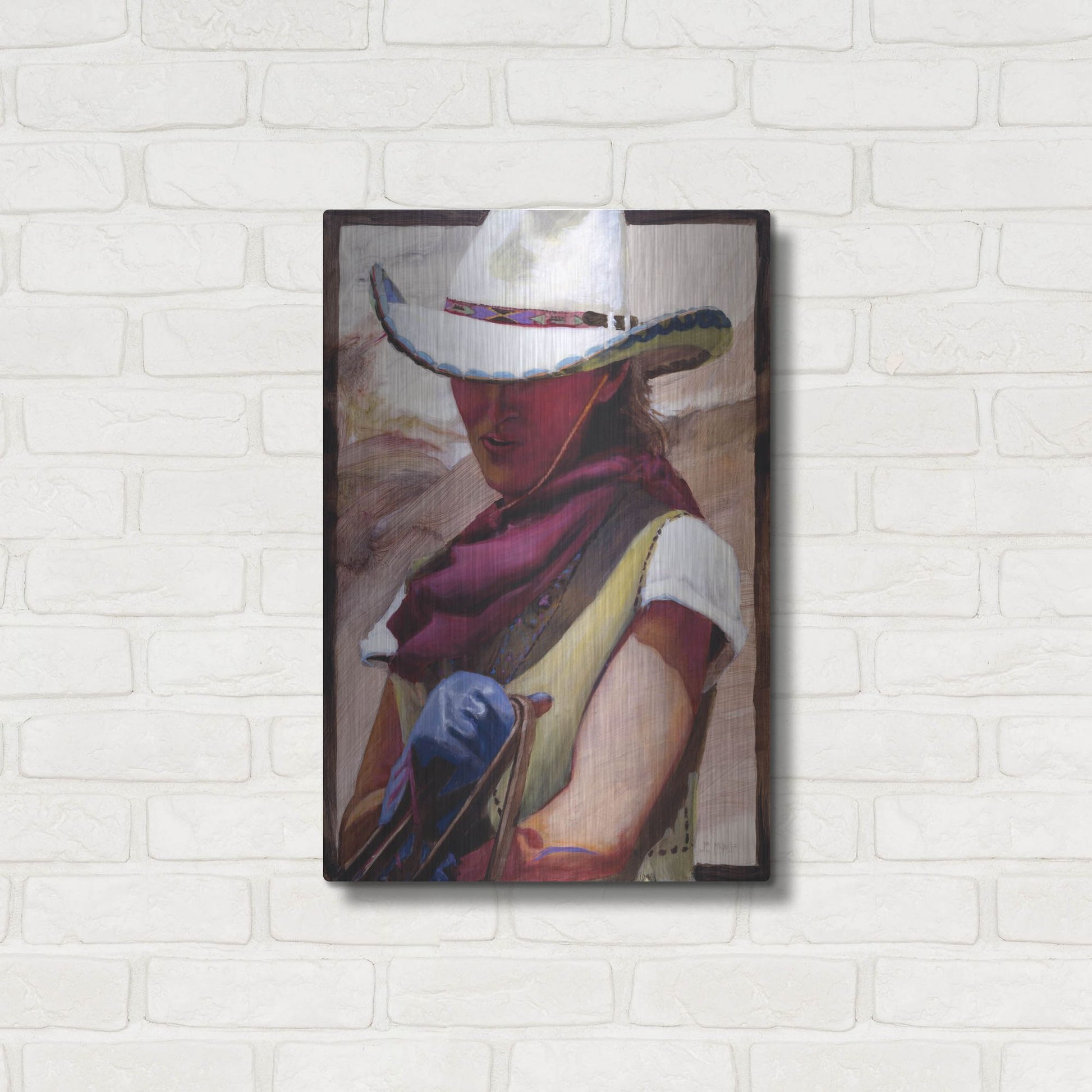 Luxe Metal Art 'The Blue Glove' by J. E. Knauf, Metal Wall Art,16x24