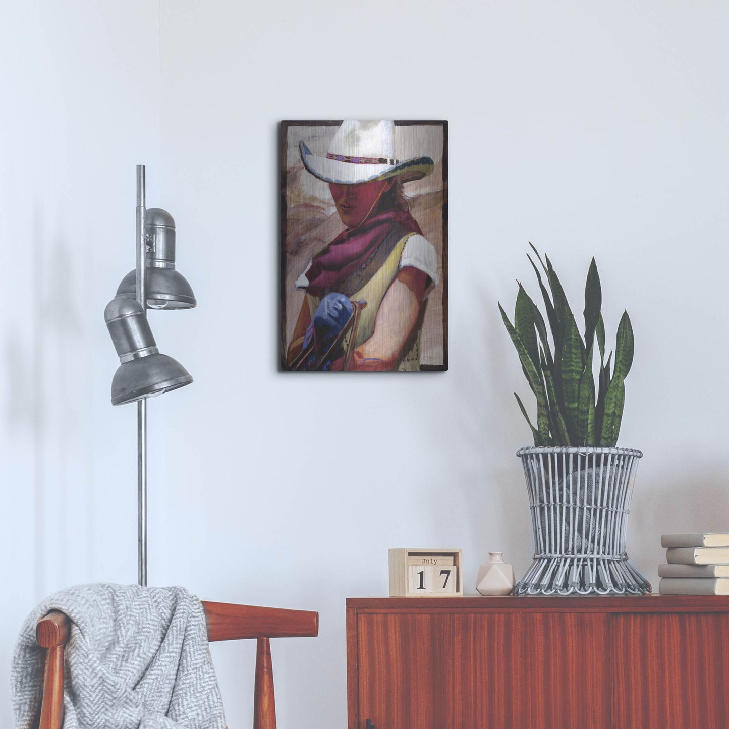 Luxe Metal Art 'The Blue Glove' by J. E. Knauf, Metal Wall Art,16x24