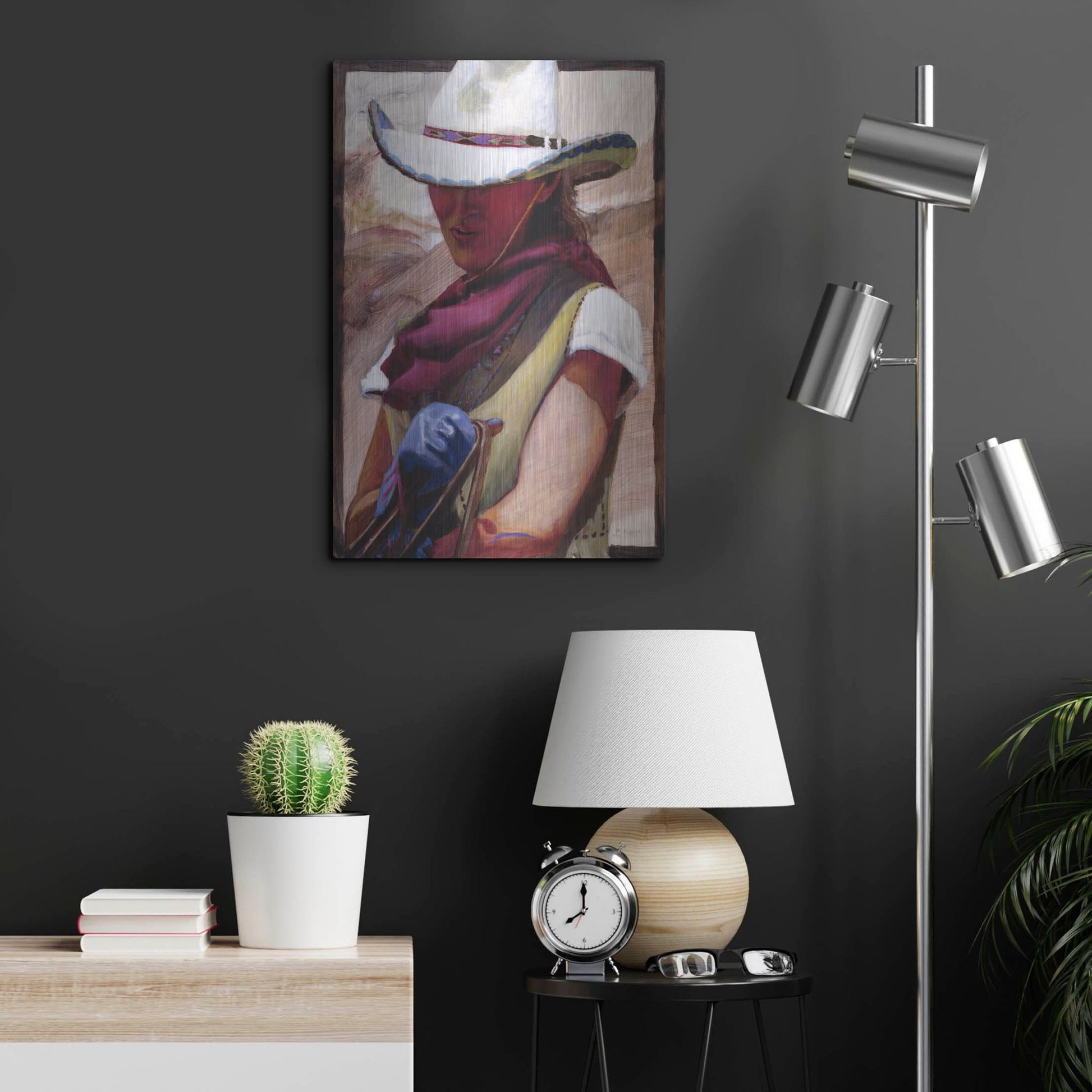Luxe Metal Art 'The Blue Glove' by J. E. Knauf, Metal Wall Art,16x24