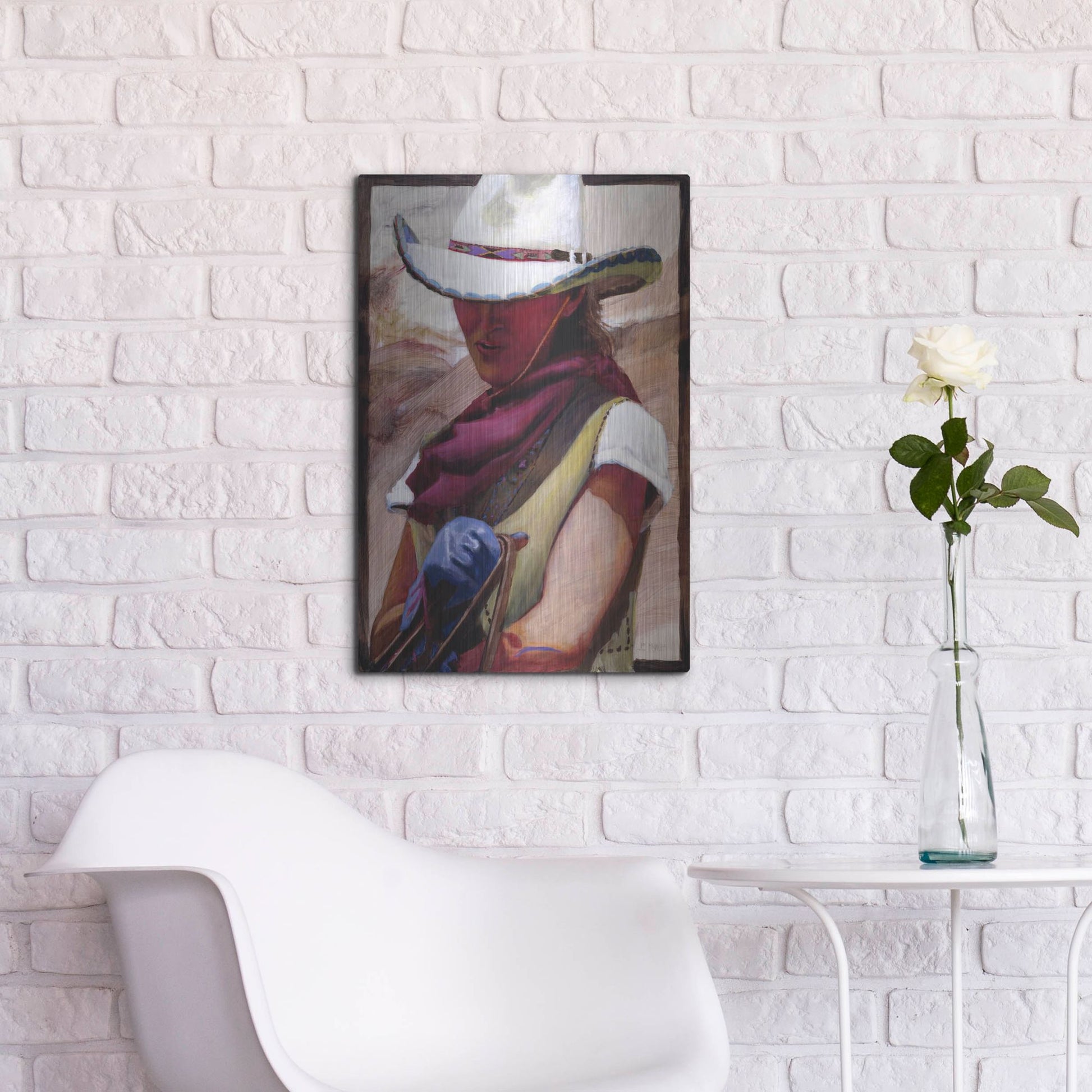 Luxe Metal Art 'The Blue Glove' by J. E. Knauf, Metal Wall Art,16x24