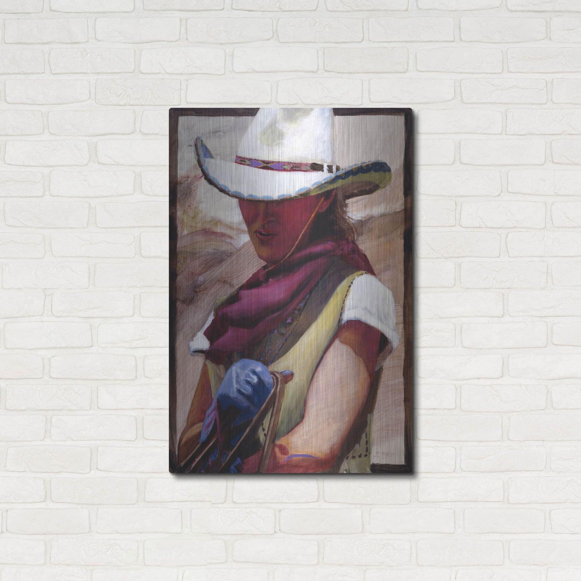 Luxe Metal Art 'The Blue Glove' by J. E. Knauf, Metal Wall Art,24x36