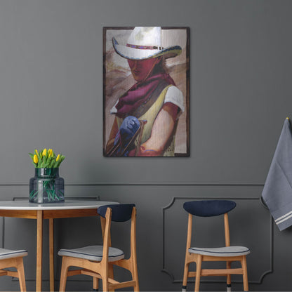 Luxe Metal Art 'The Blue Glove' by J. E. Knauf, Metal Wall Art,24x36