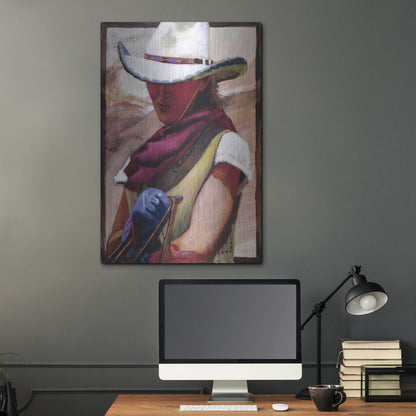 Luxe Metal Art 'The Blue Glove' by J. E. Knauf, Metal Wall Art,24x36