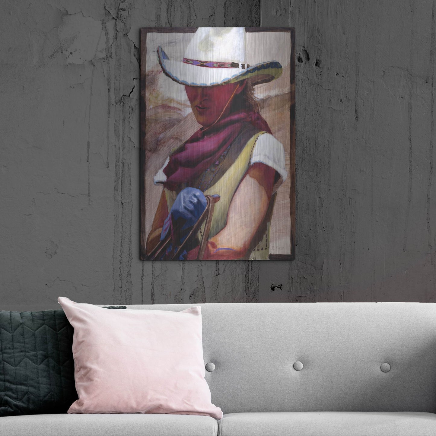Luxe Metal Art 'The Blue Glove' by J. E. Knauf, Metal Wall Art,24x36