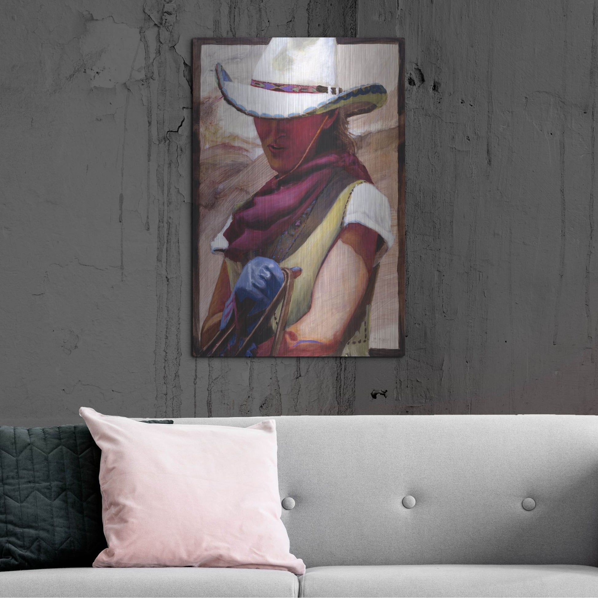 Luxe Metal Art 'The Blue Glove' by J. E. Knauf, Metal Wall Art,24x36