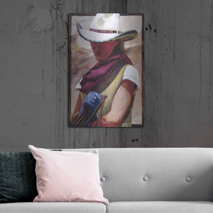 Luxe Metal Art 'The Blue Glove' by J. E. Knauf, Metal Wall Art,24x36