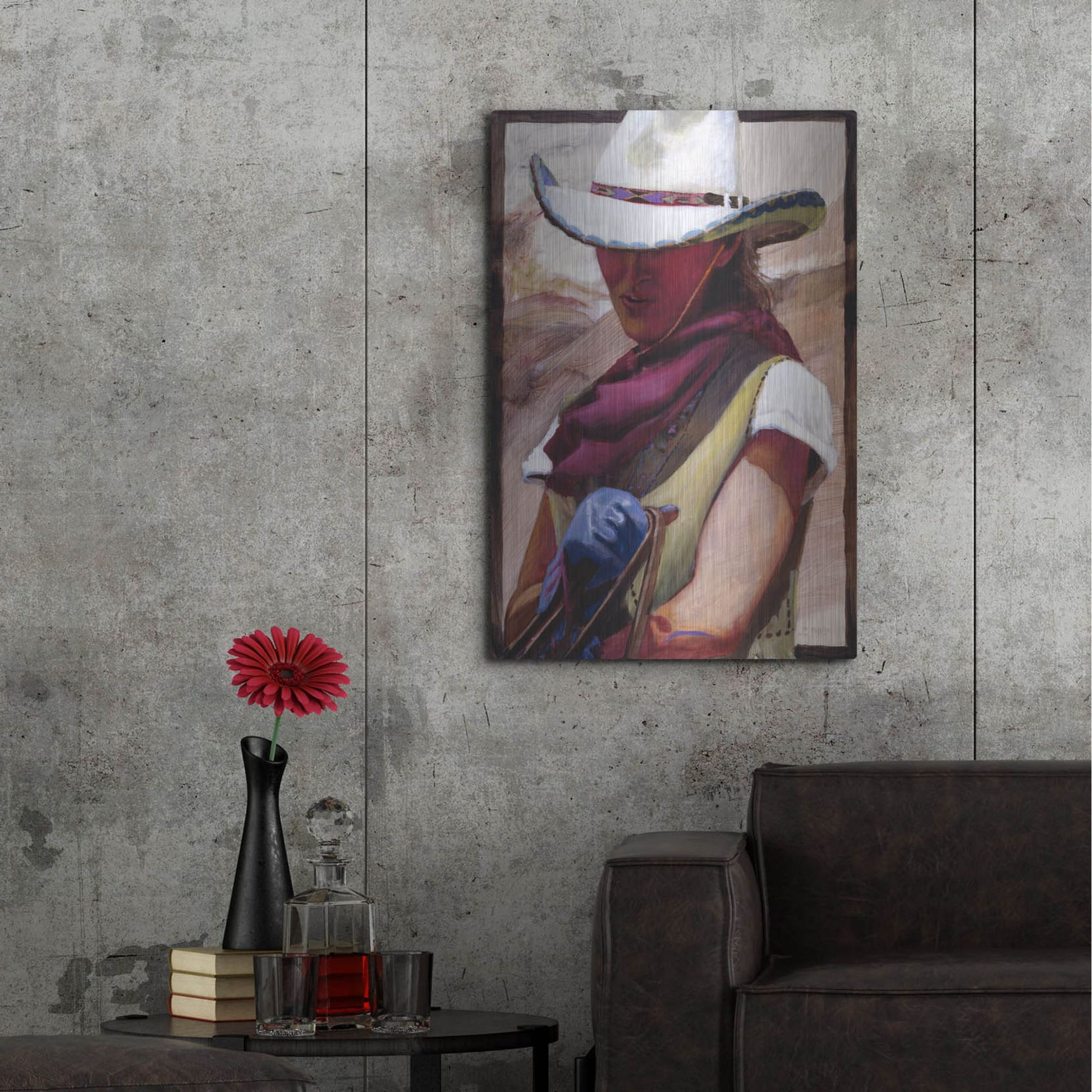 Luxe Metal Art 'The Blue Glove' by J. E. Knauf, Metal Wall Art,24x36