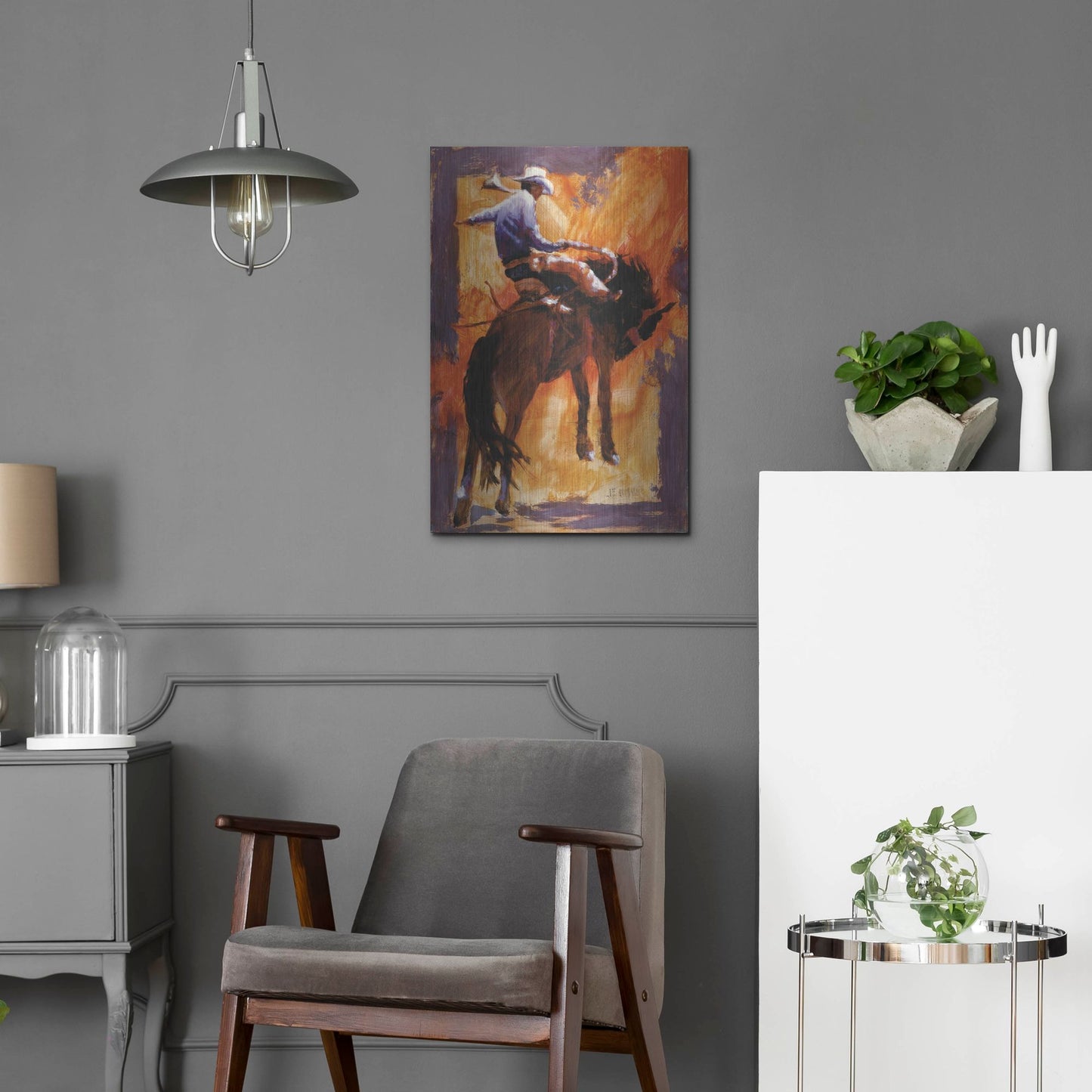 Luxe Metal Art 'Up In Front' by J. E. Knauf, Metal Wall Art,16x24