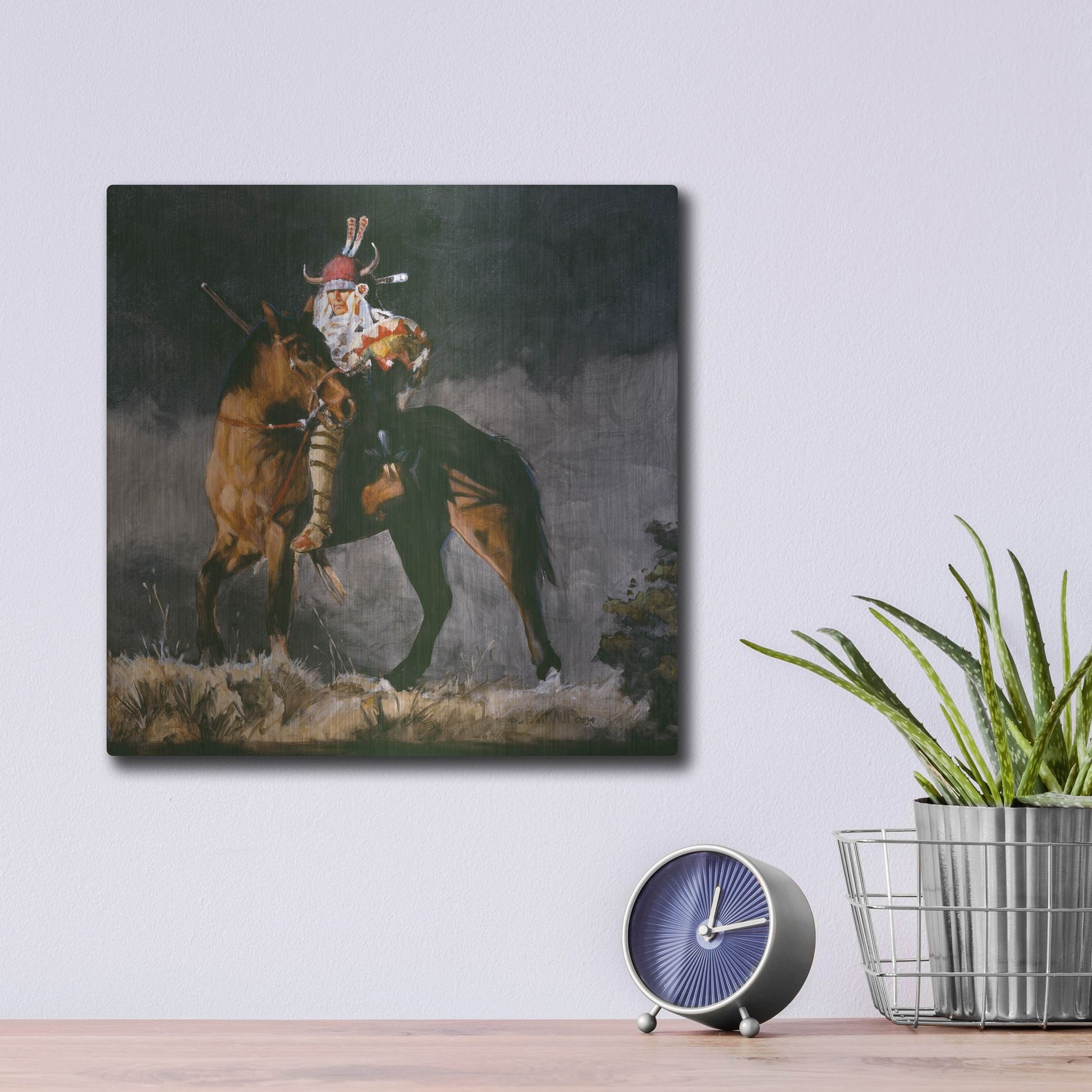 Luxe Metal Art 'Hill Top 2' by J. E. Knauf, Metal Wall Art,12x12