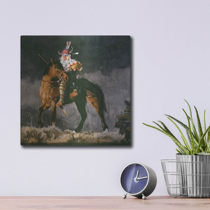 Luxe Metal Art 'Hill Top 2' by J. E. Knauf, Metal Wall Art,12x12
