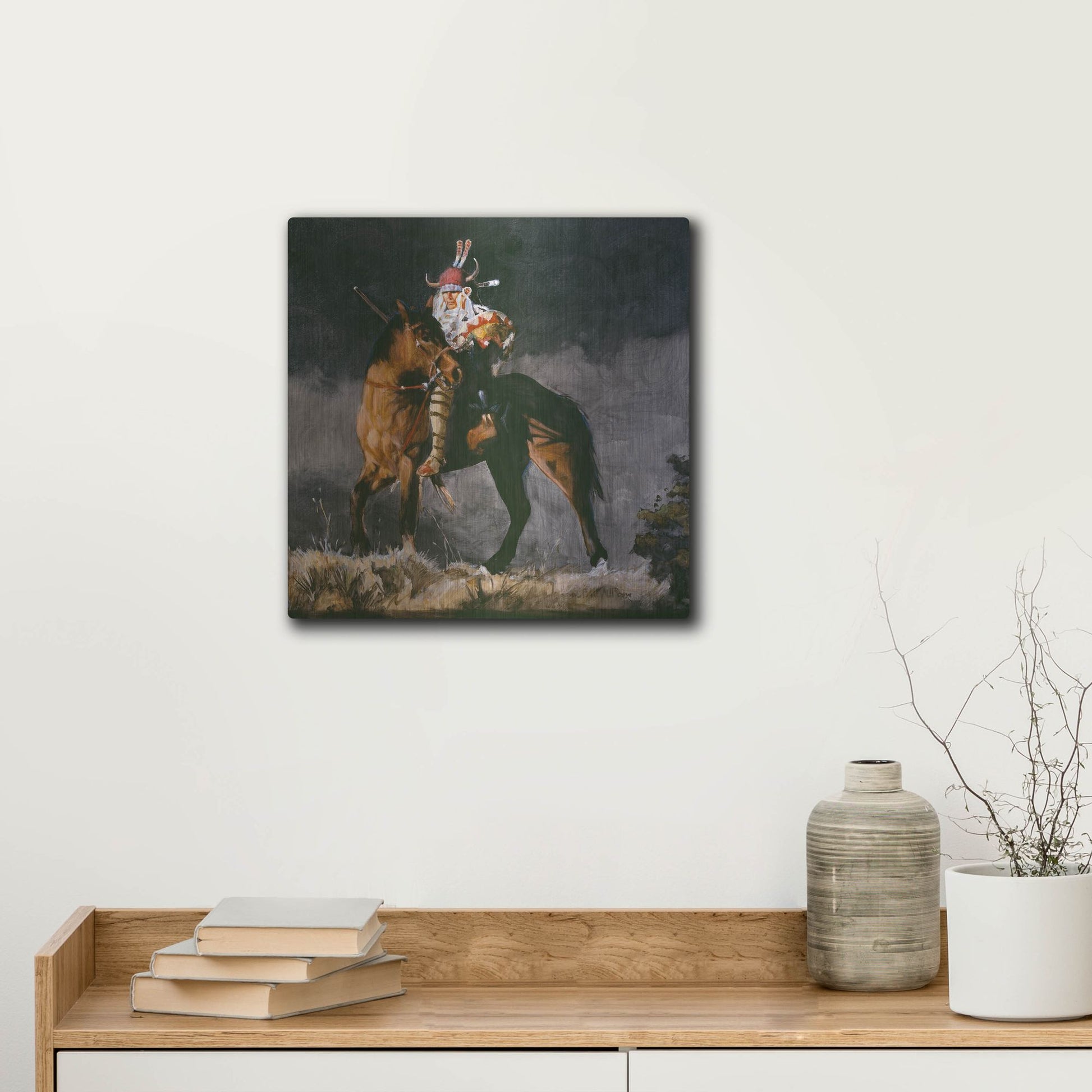 Luxe Metal Art 'Hill Top 2' by J. E. Knauf, Metal Wall Art,12x12