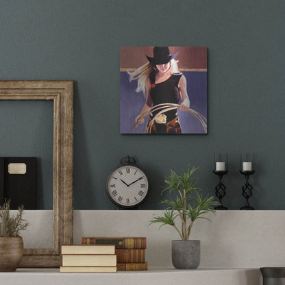 Luxe Metal Art 'Ropin'' by J. E. Knauf, Metal Wall Art,12x12