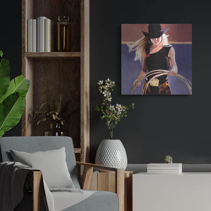 Luxe Metal Art 'Ropin'' by J. E. Knauf, Metal Wall Art,24x24