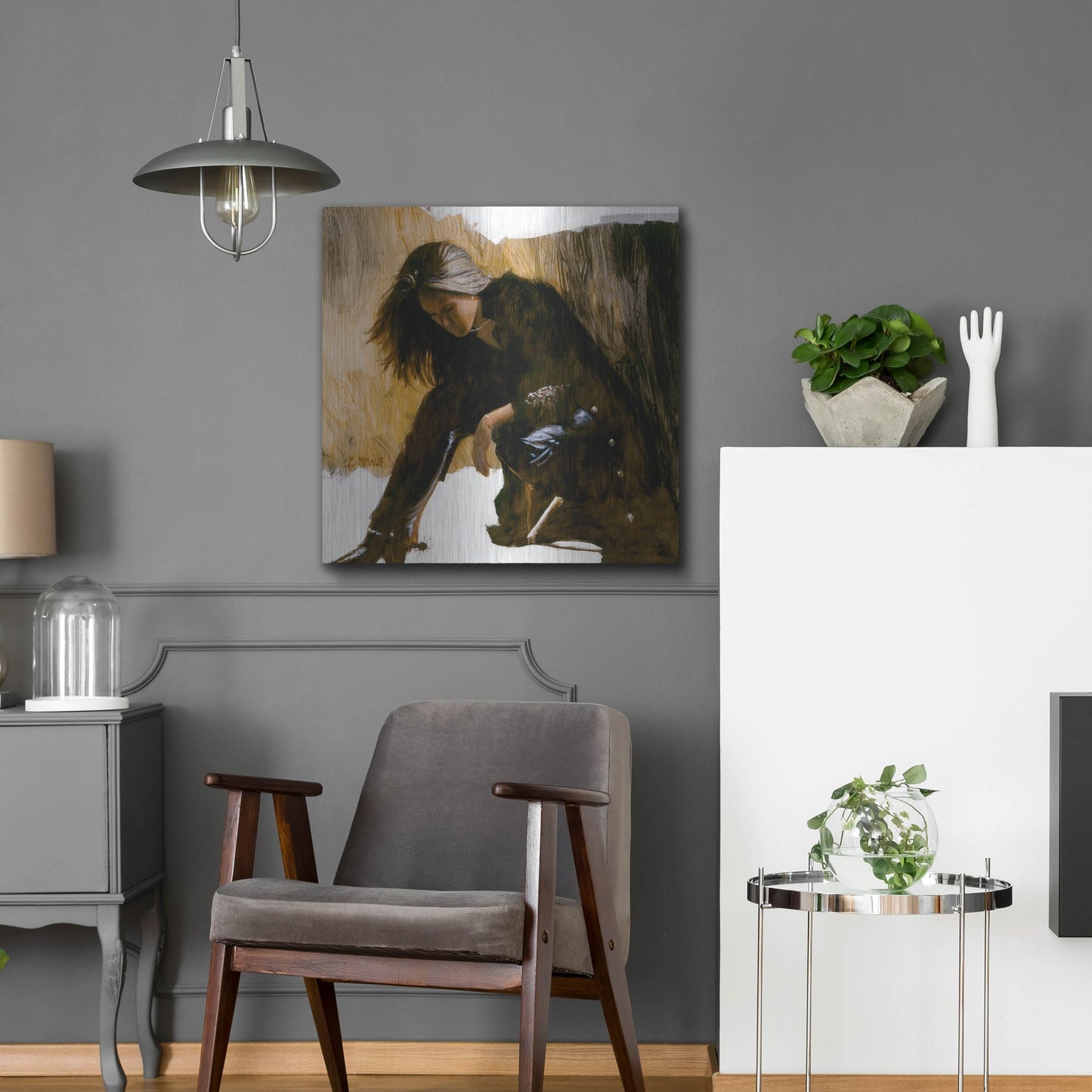 Luxe Metal Art 'Spur' by J. E. Knauf, Metal Wall Art,24x24