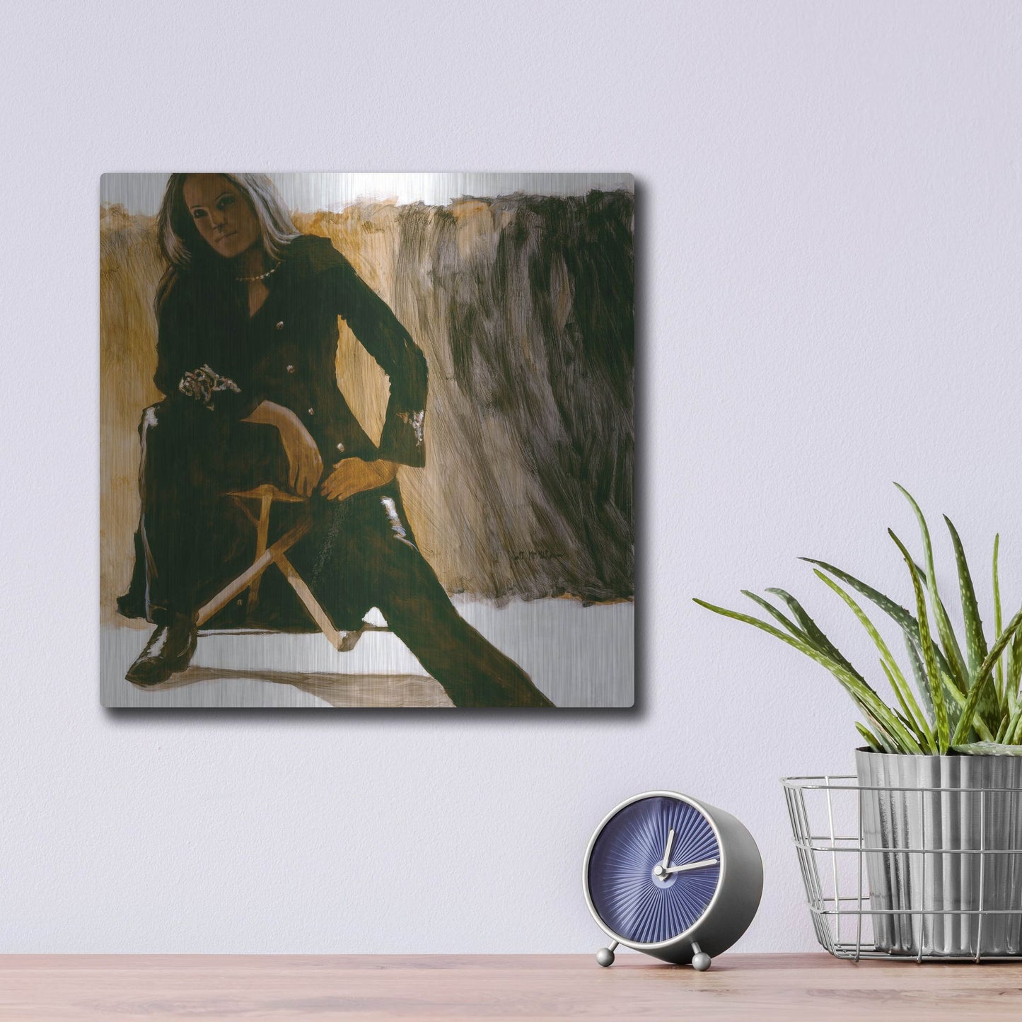 Luxe Metal Art 'Leathers' by J. E. Knauf, Metal Wall Art,12x12